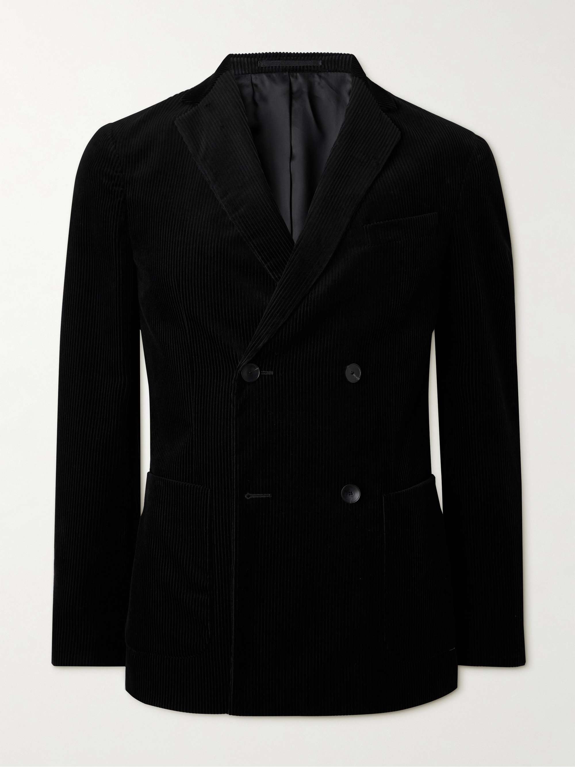 Double Breasted Cotton and Cashmere-Blend Corduroy Blazer view