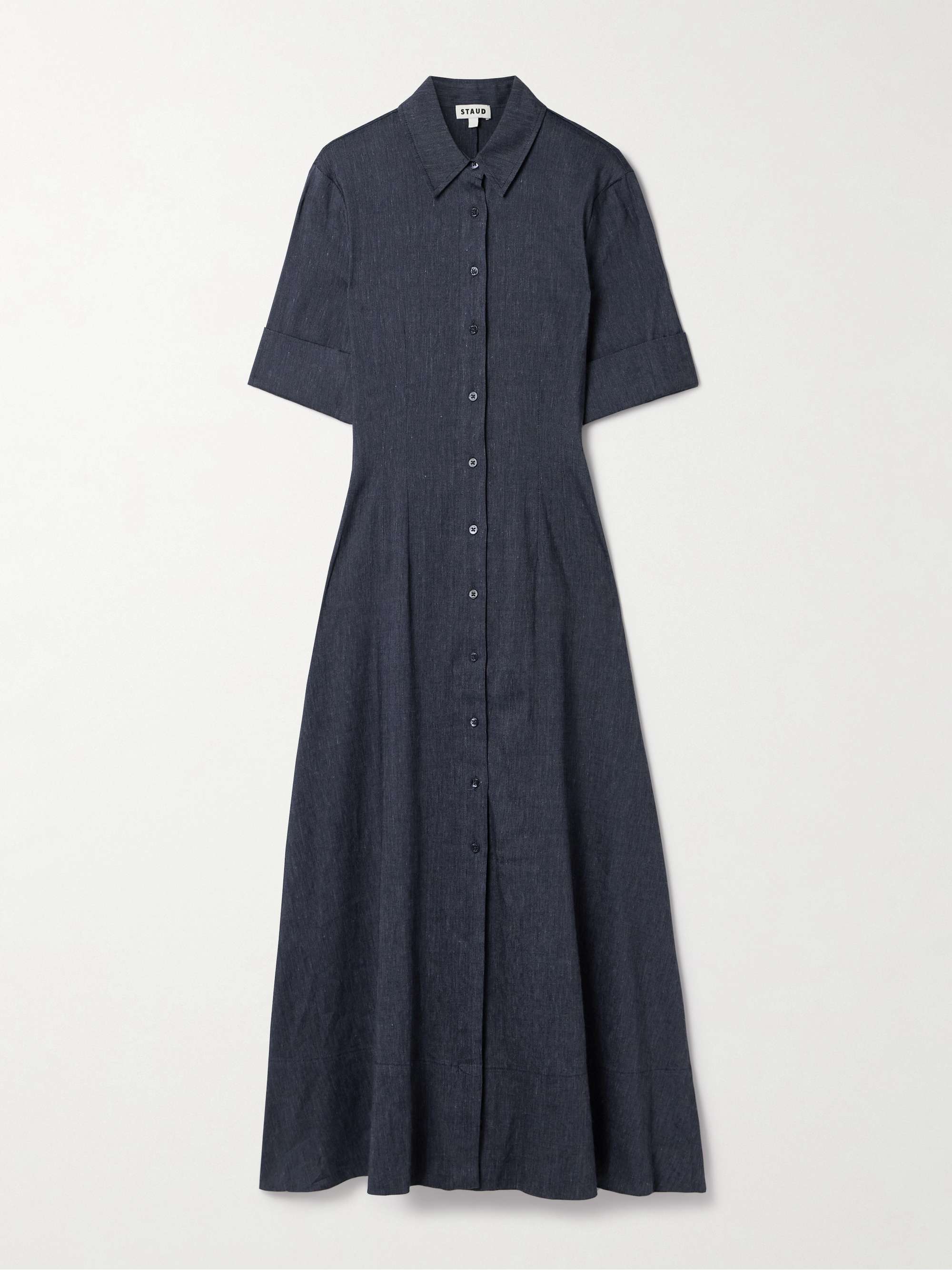 Joan linen-blend chambray midi shirt dress view