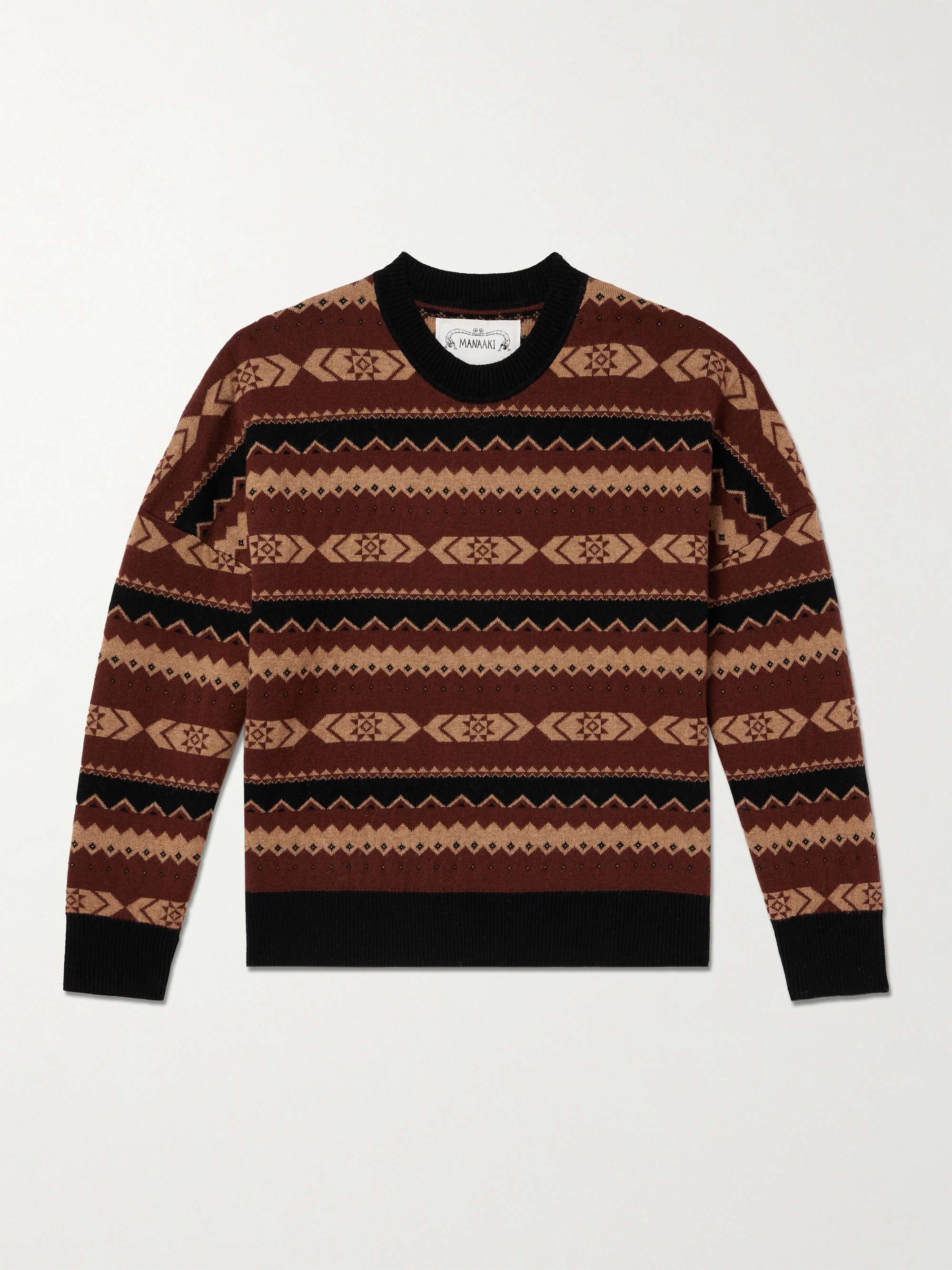 Rongo Jacquard-Knit Merino Wool and Cashmere-Blend Sweater view