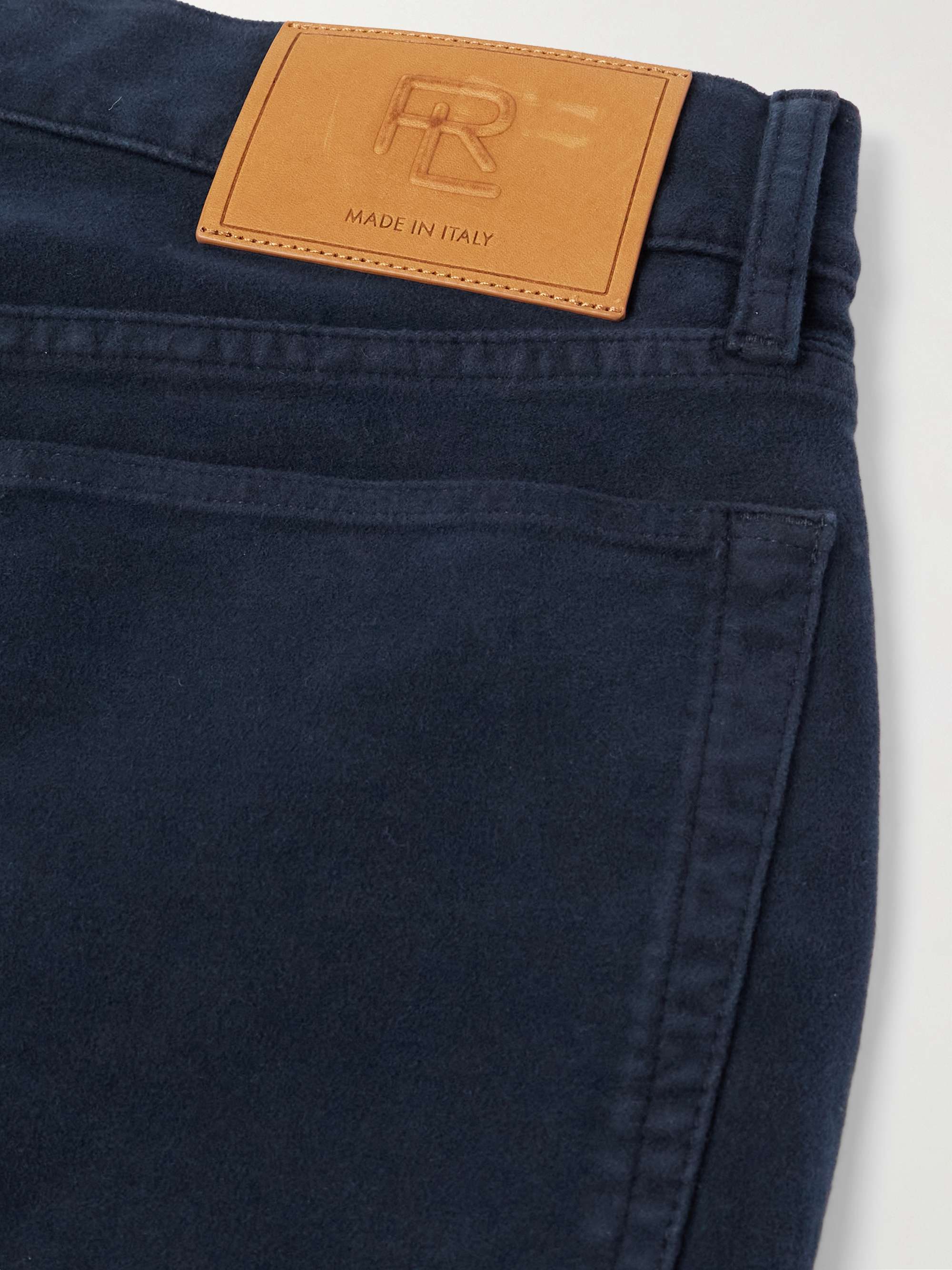 Slim-Fit Straight-Leg Garment-Dyed Cotton-Blend Moleskin Trousers view