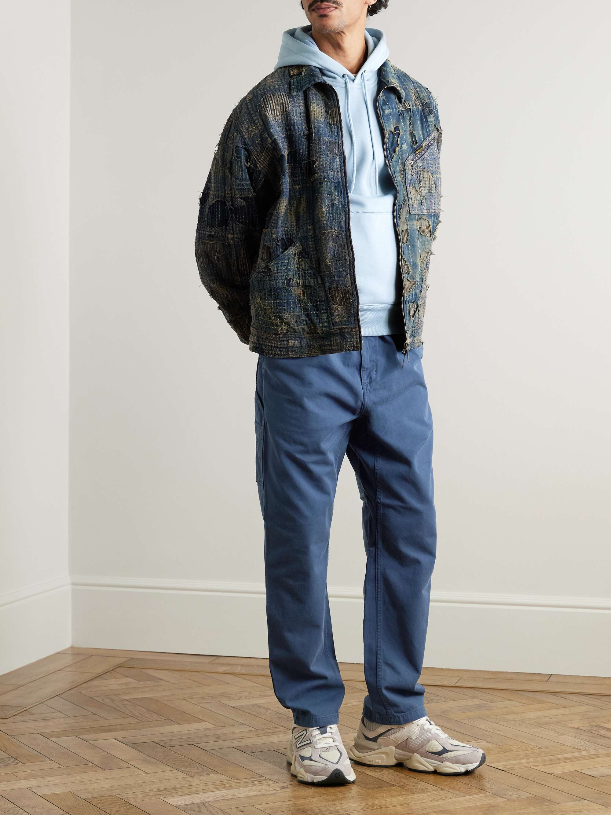 Flint Straight-Leg Garment-Dyed Cotton-Twill Trousers view