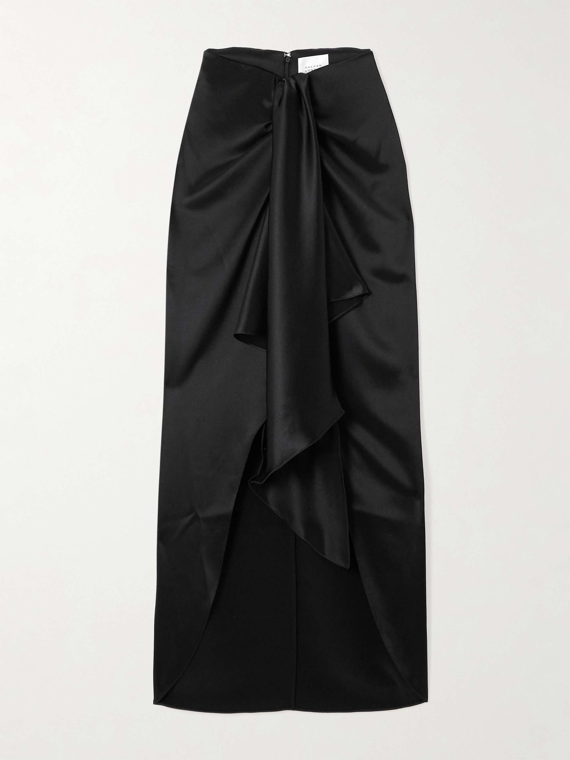 De Lovie asymmetric satin maxi skirt view