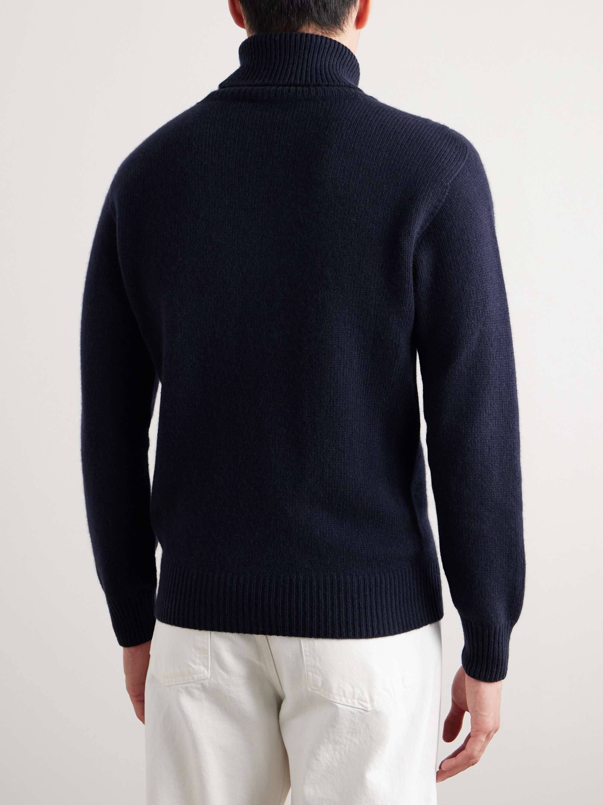 Logo-Embroidered Cashmere Rollneck Sweater view