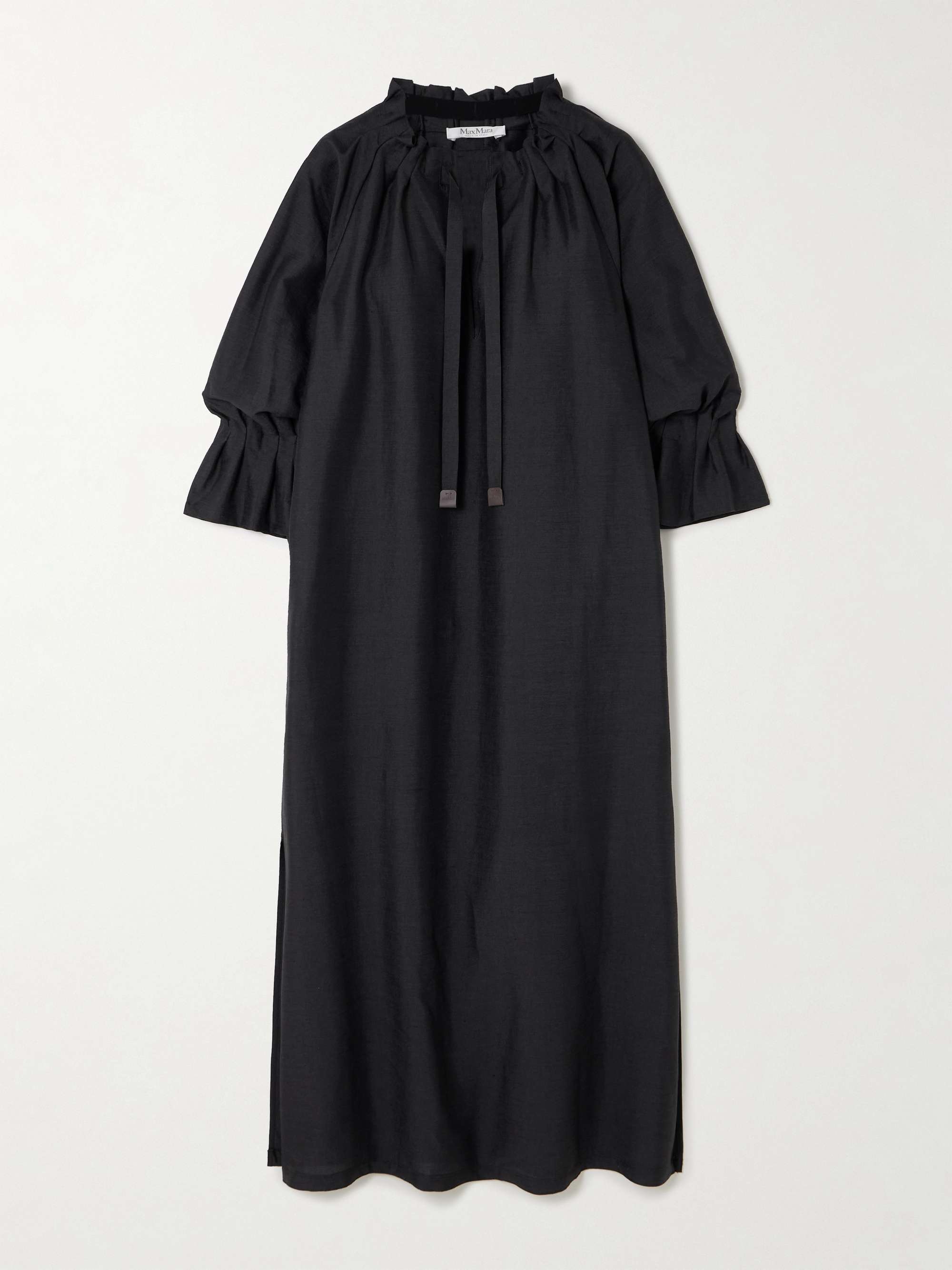 Jene tie-detailed ruffled woven midi dress view