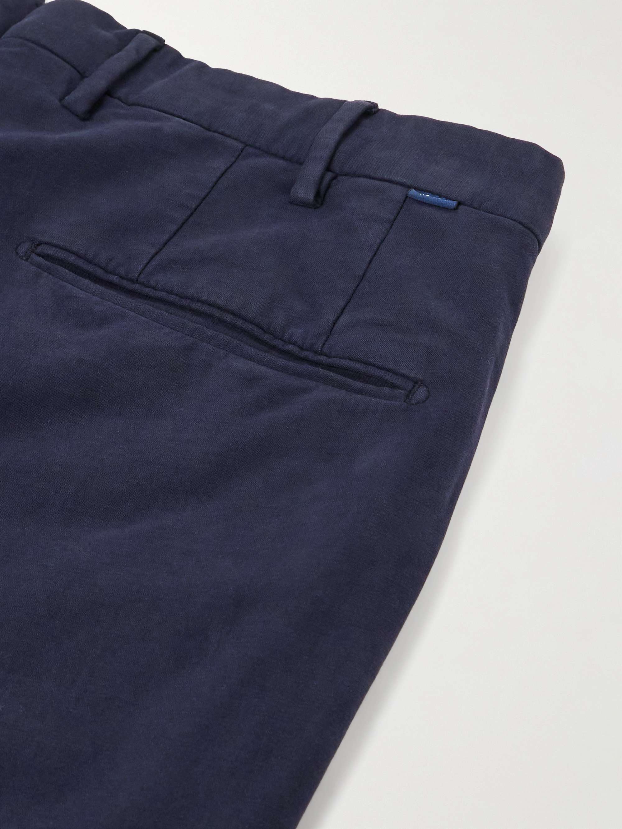 Slim-Fit Straight-Leg Stretch-Cotton Trousers view