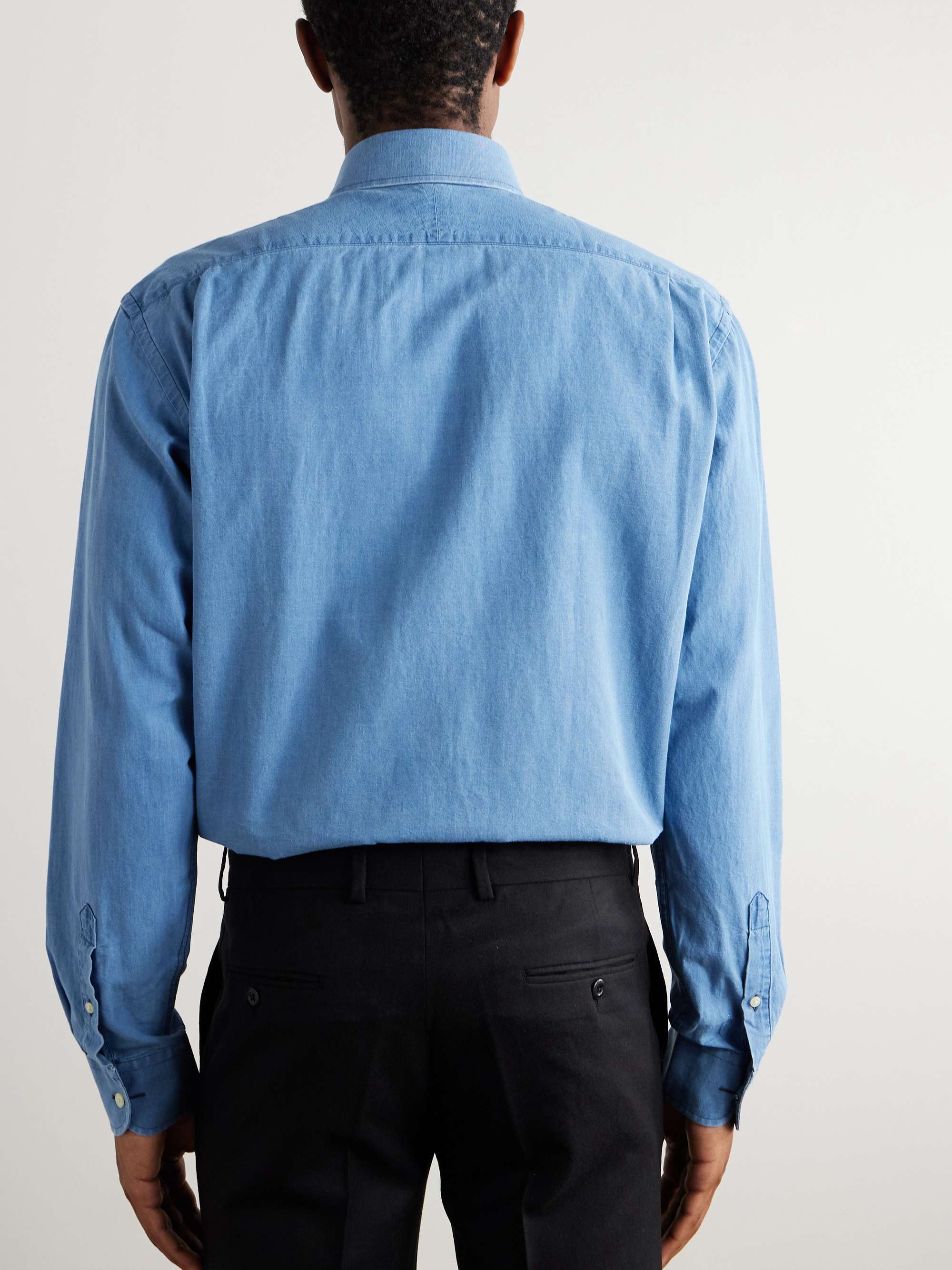 Bib-Front Cotton-Chambray Shirt view