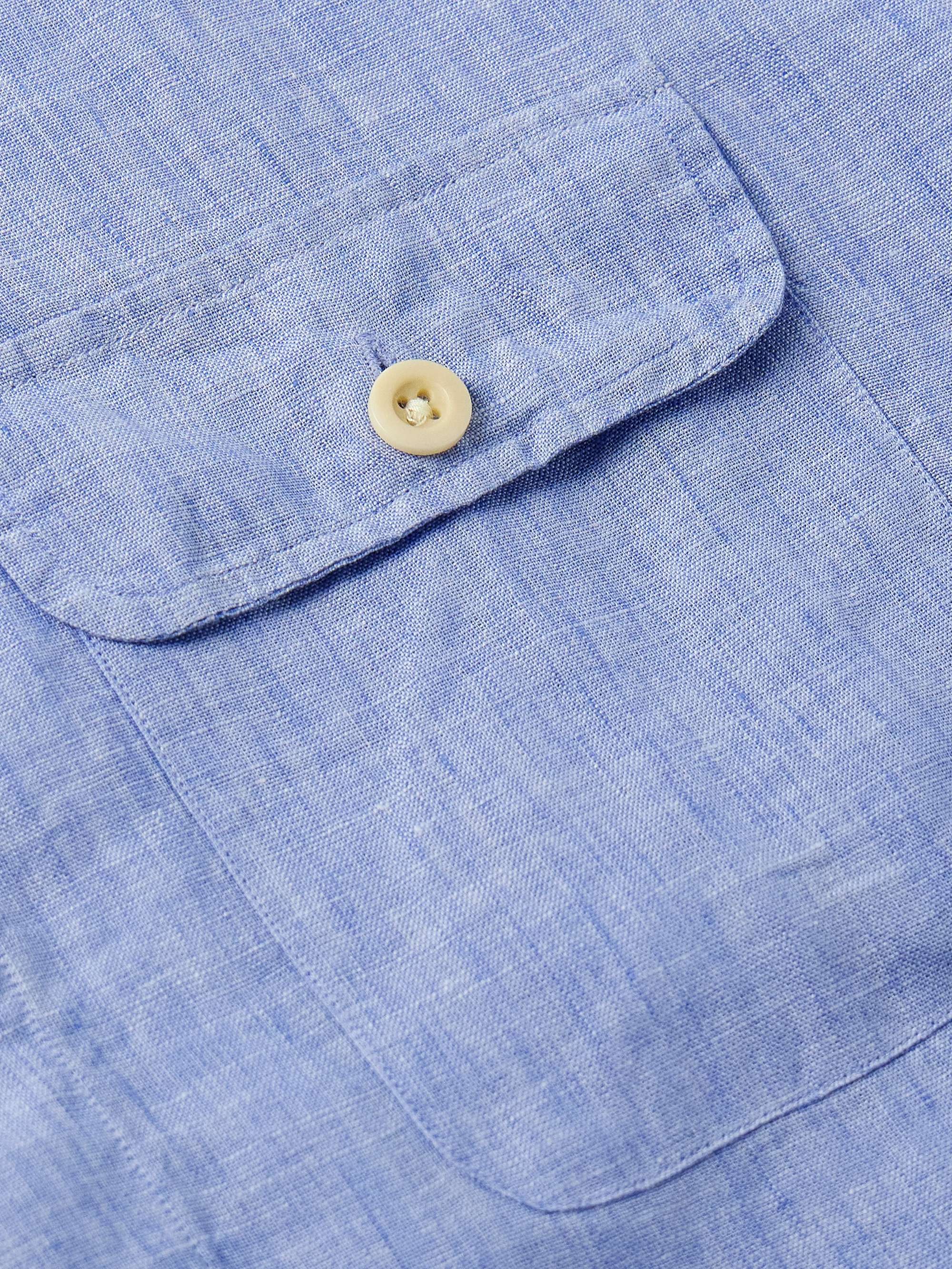 Bruce Mandarin-Collar Linen Shirt view