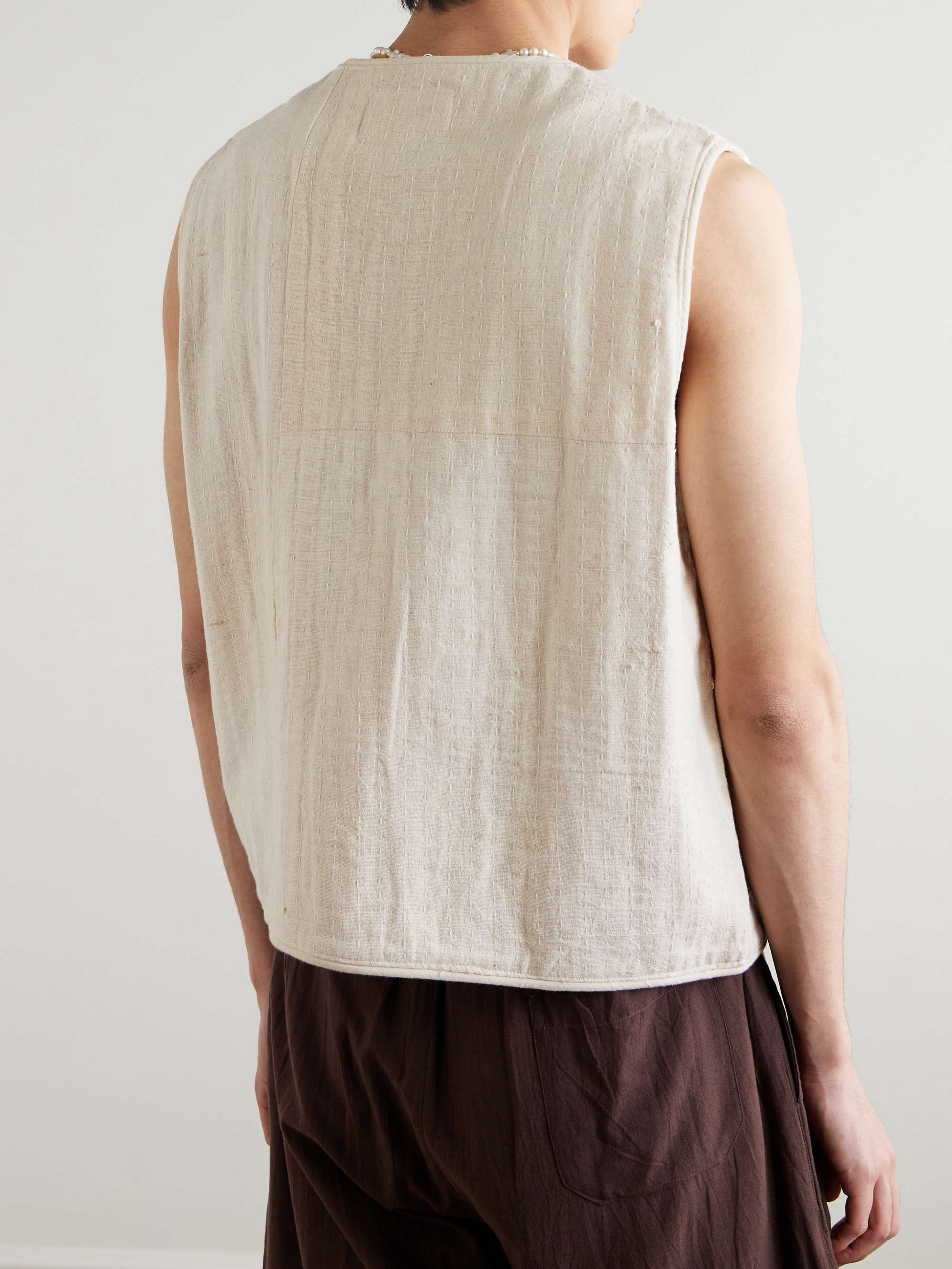 Kantha Embellished Embroidered Cotton Vest view