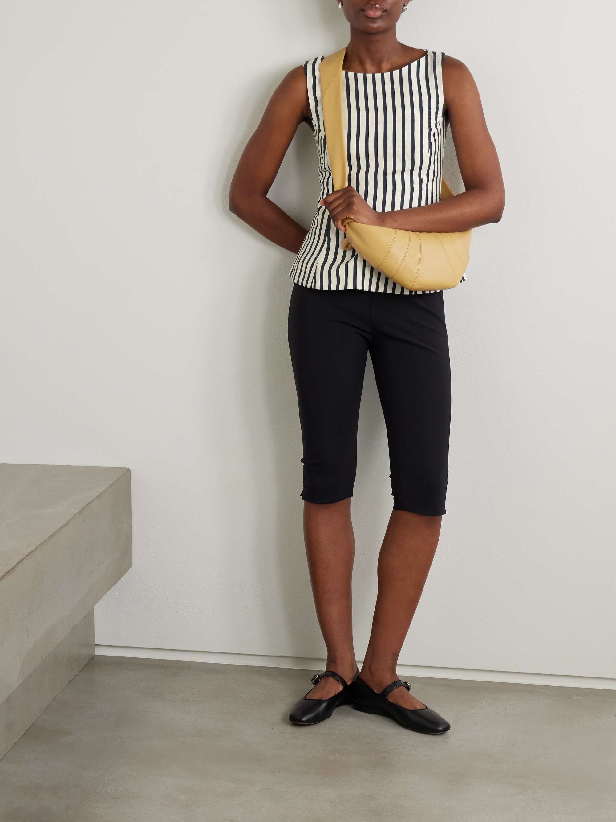 Ana striped linen top view
