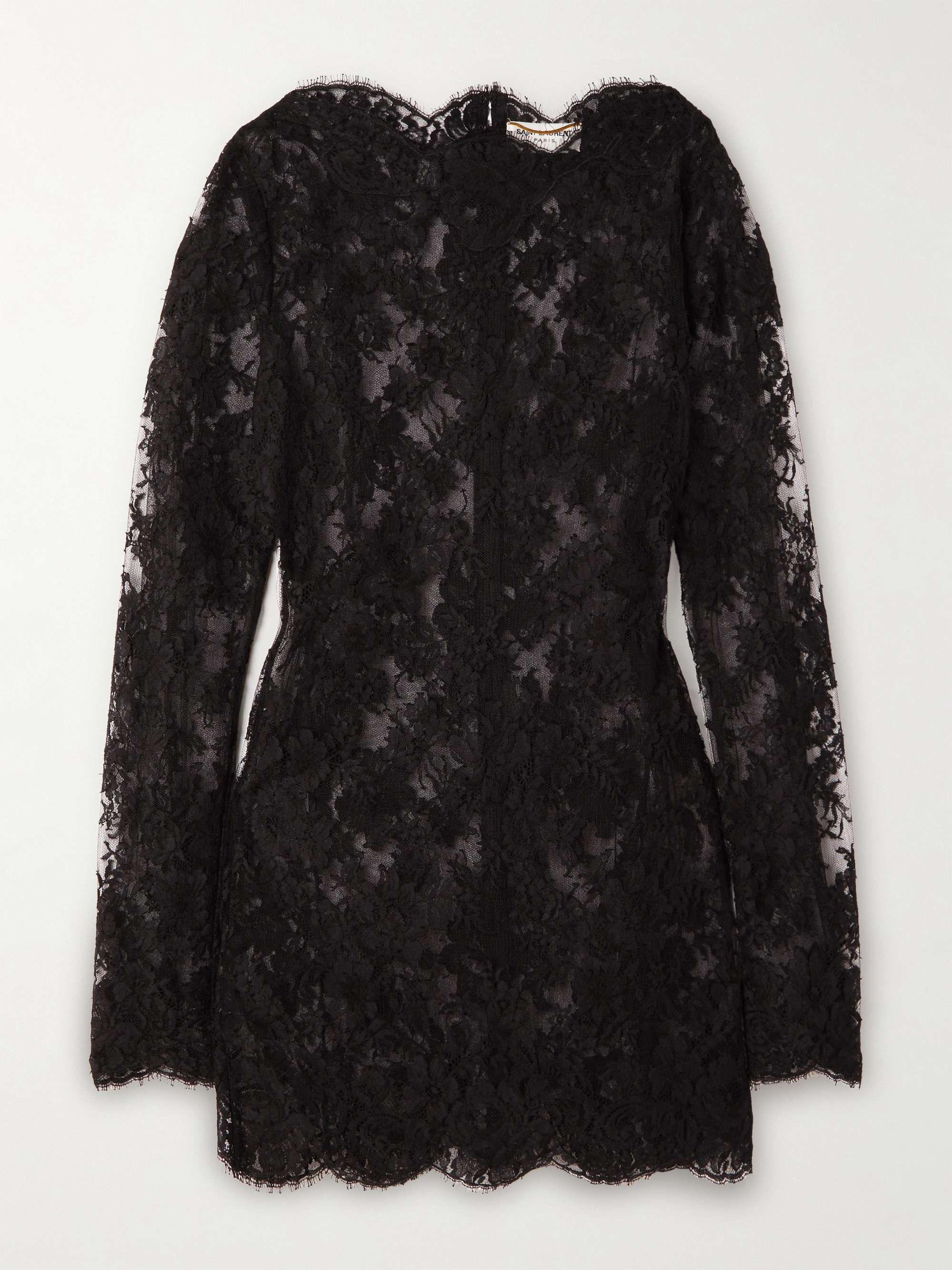 Scalloped cotton-blend lace mini dress view