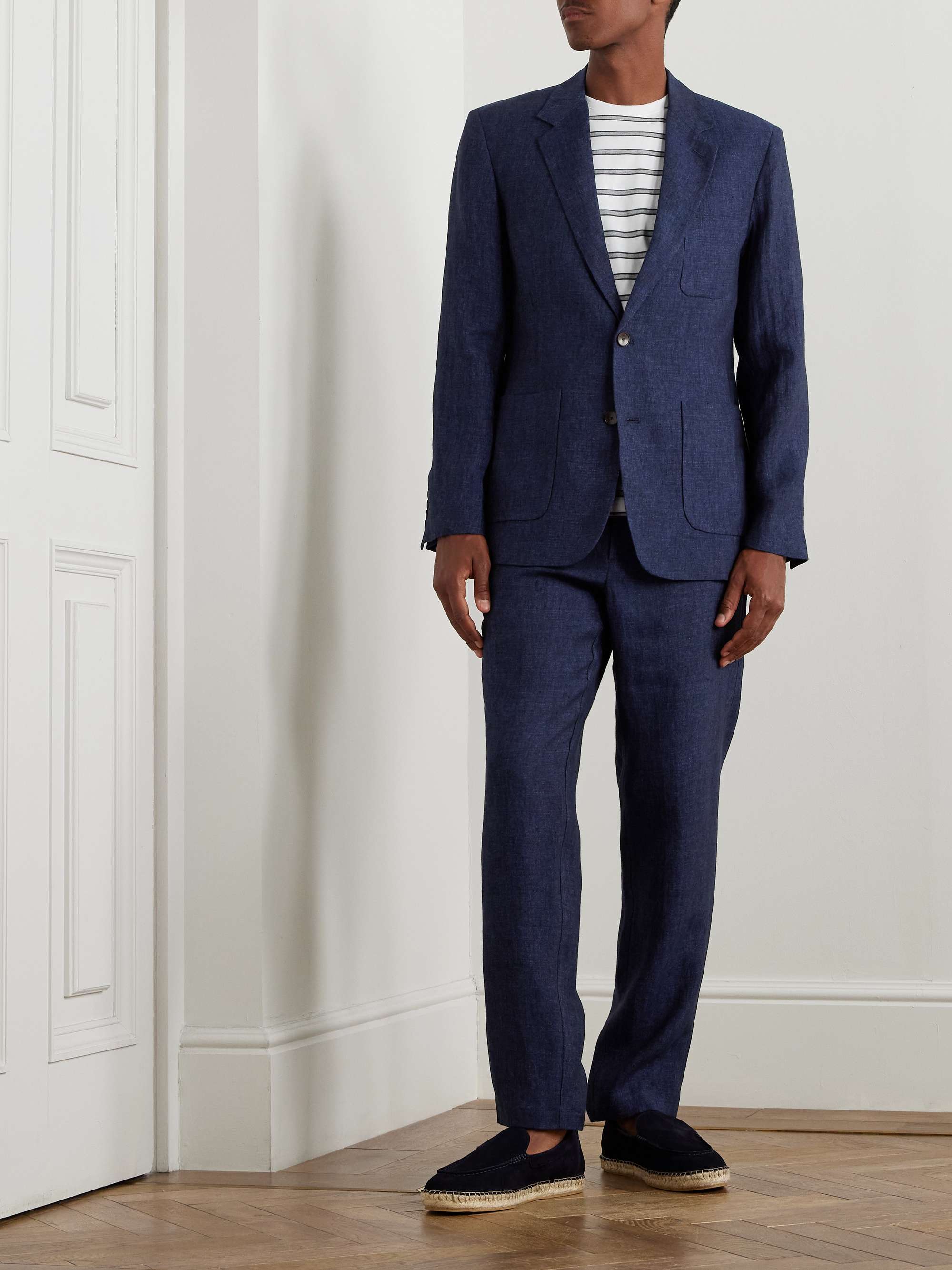 Unstructured Linen-Chambray Suit Jacket view
