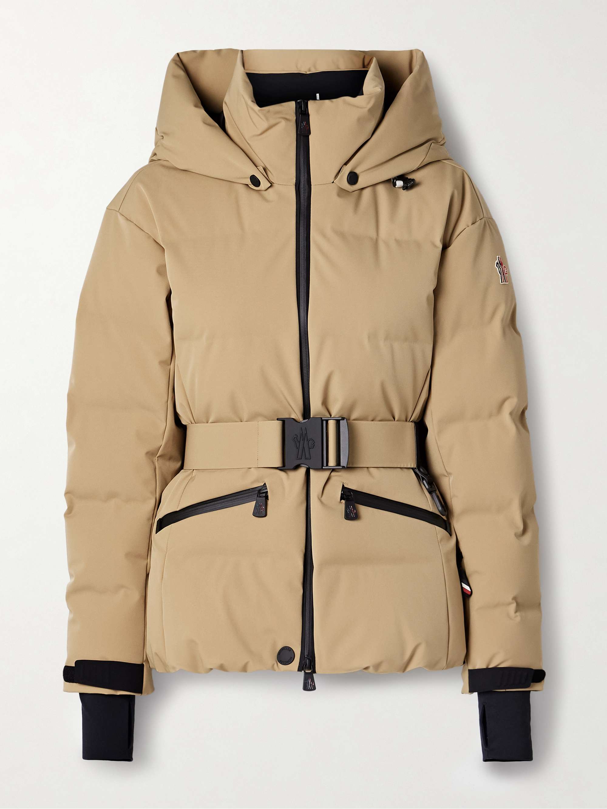 Tolima belted hooded quilted down ski jacket view