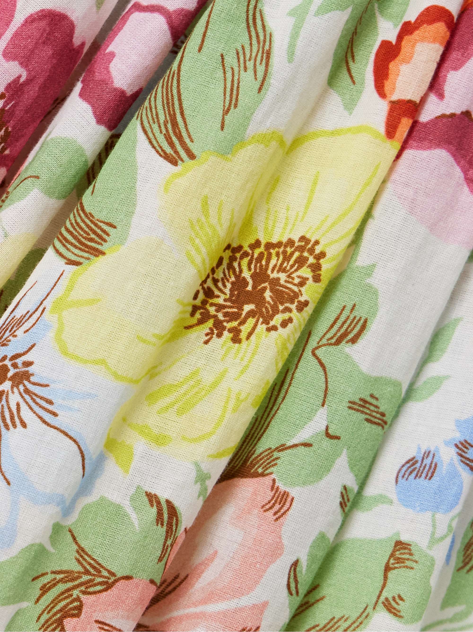 Ischia shirred floral-print cotton-voile midi dress view