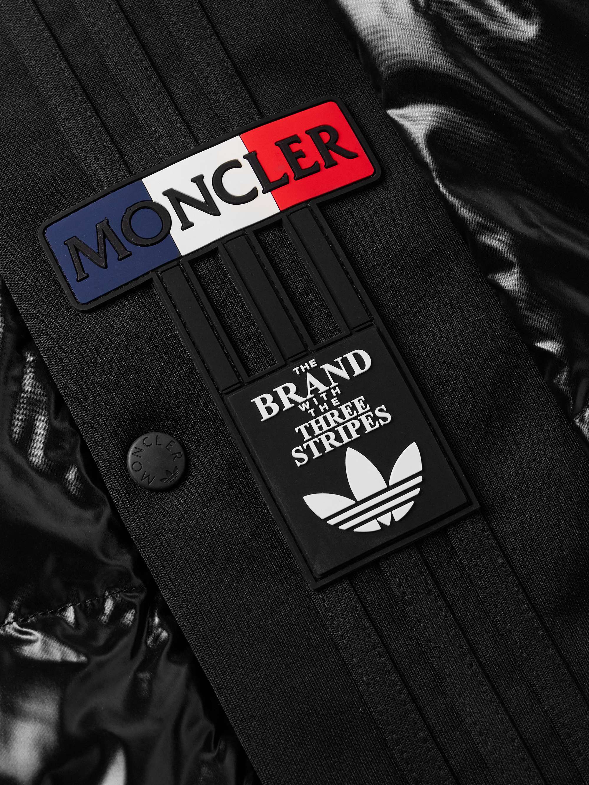 + adidas Originals Straight-Leg Tech Jersey-Trimmed Quilted Glossed-Shell Down Shorts view