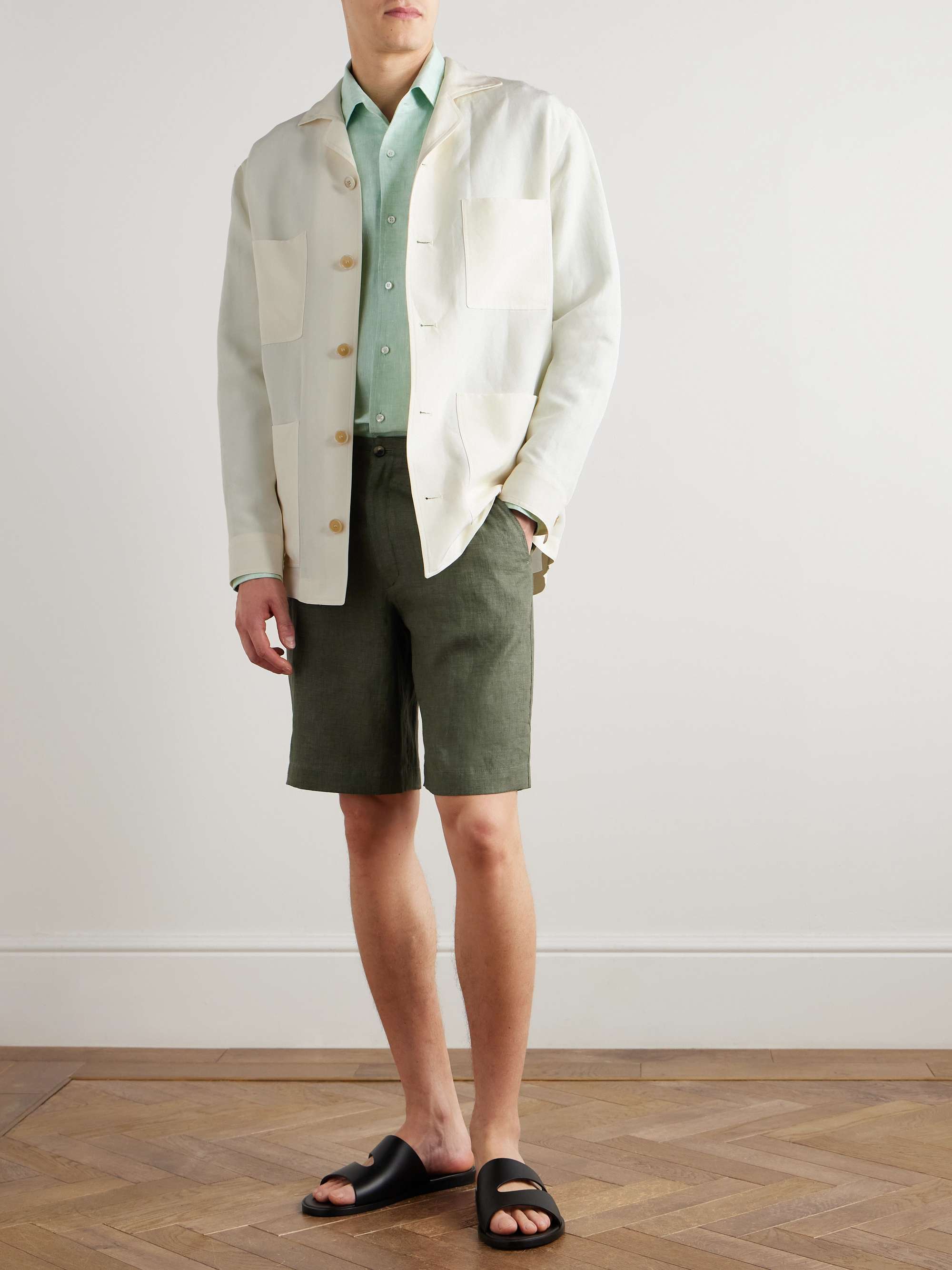 Nolan Straight-Leg Linen Shorts view