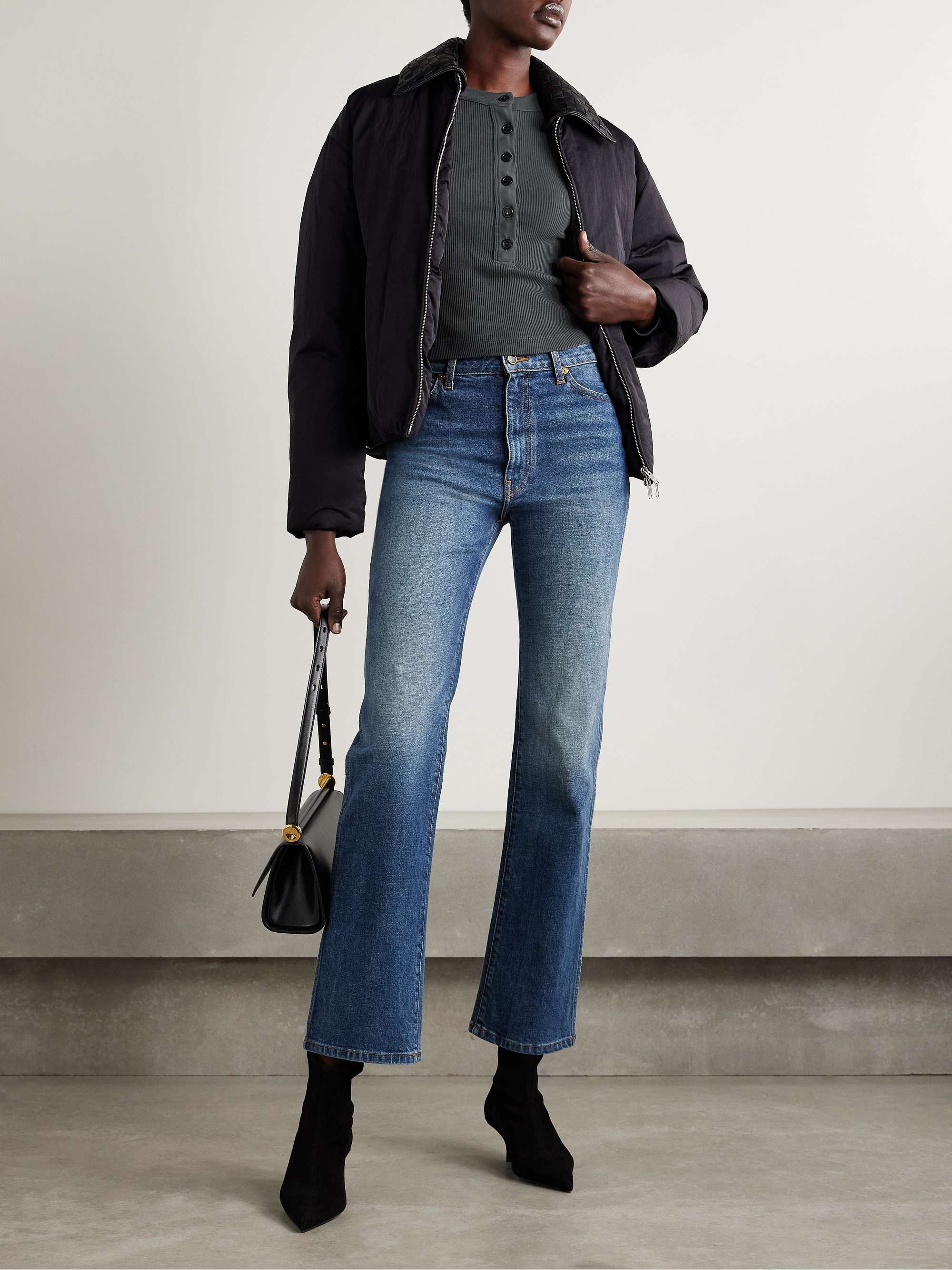 Varra ribbed jersey Henley top view