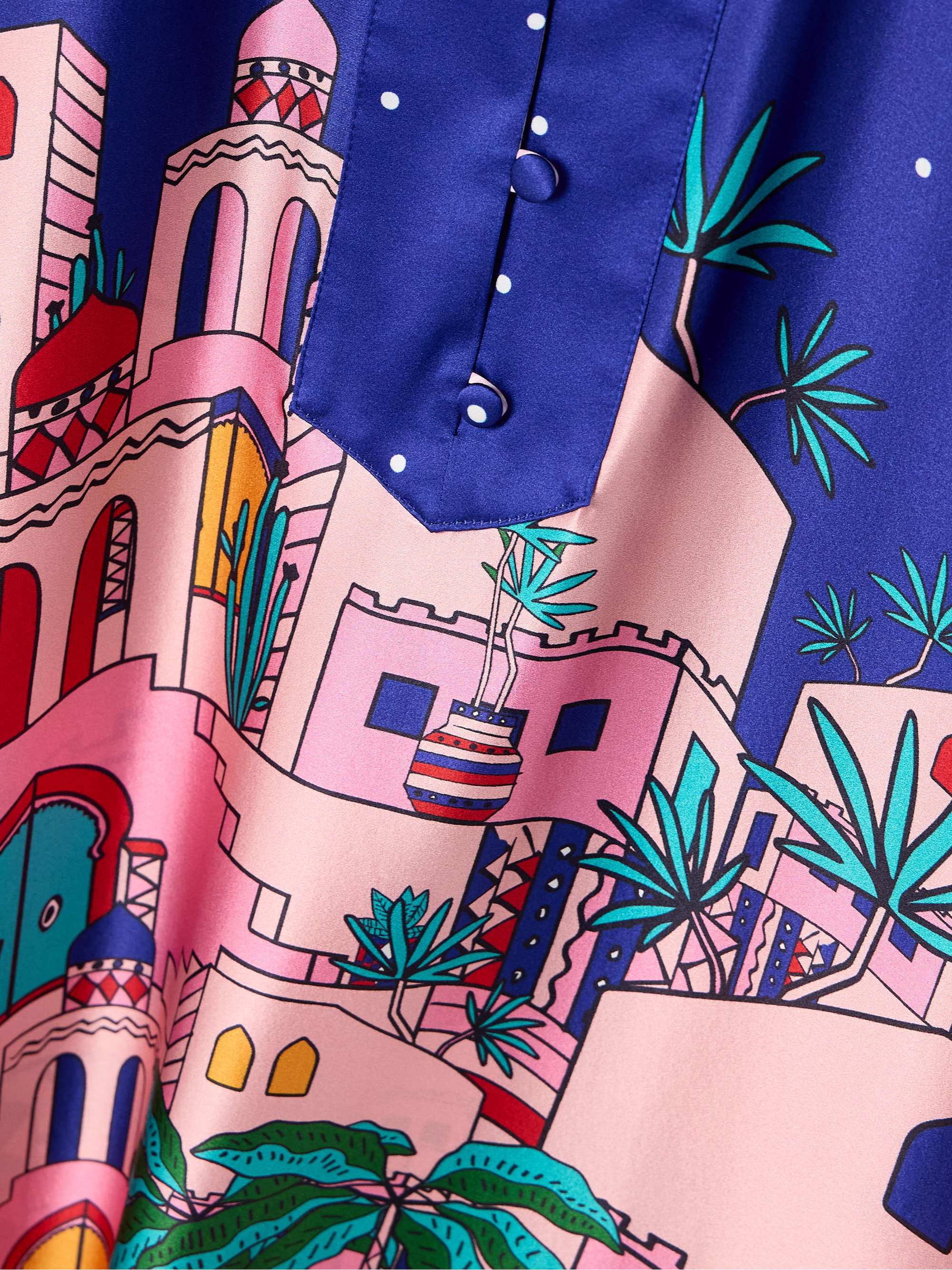Fiorenza printed silk-blend satin kaftan view