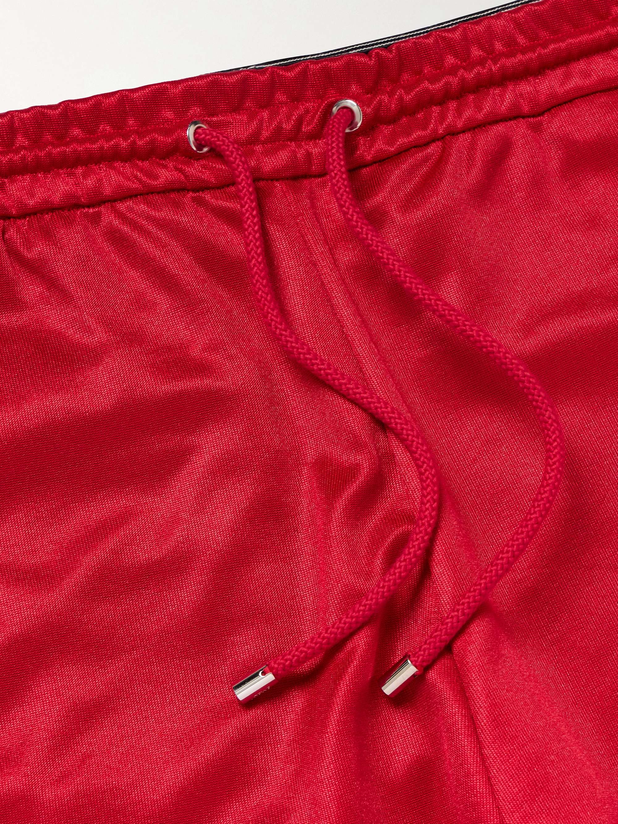 Straight-Leg Logo-Embroidered Striped Tech-Jersey Sweatpants view