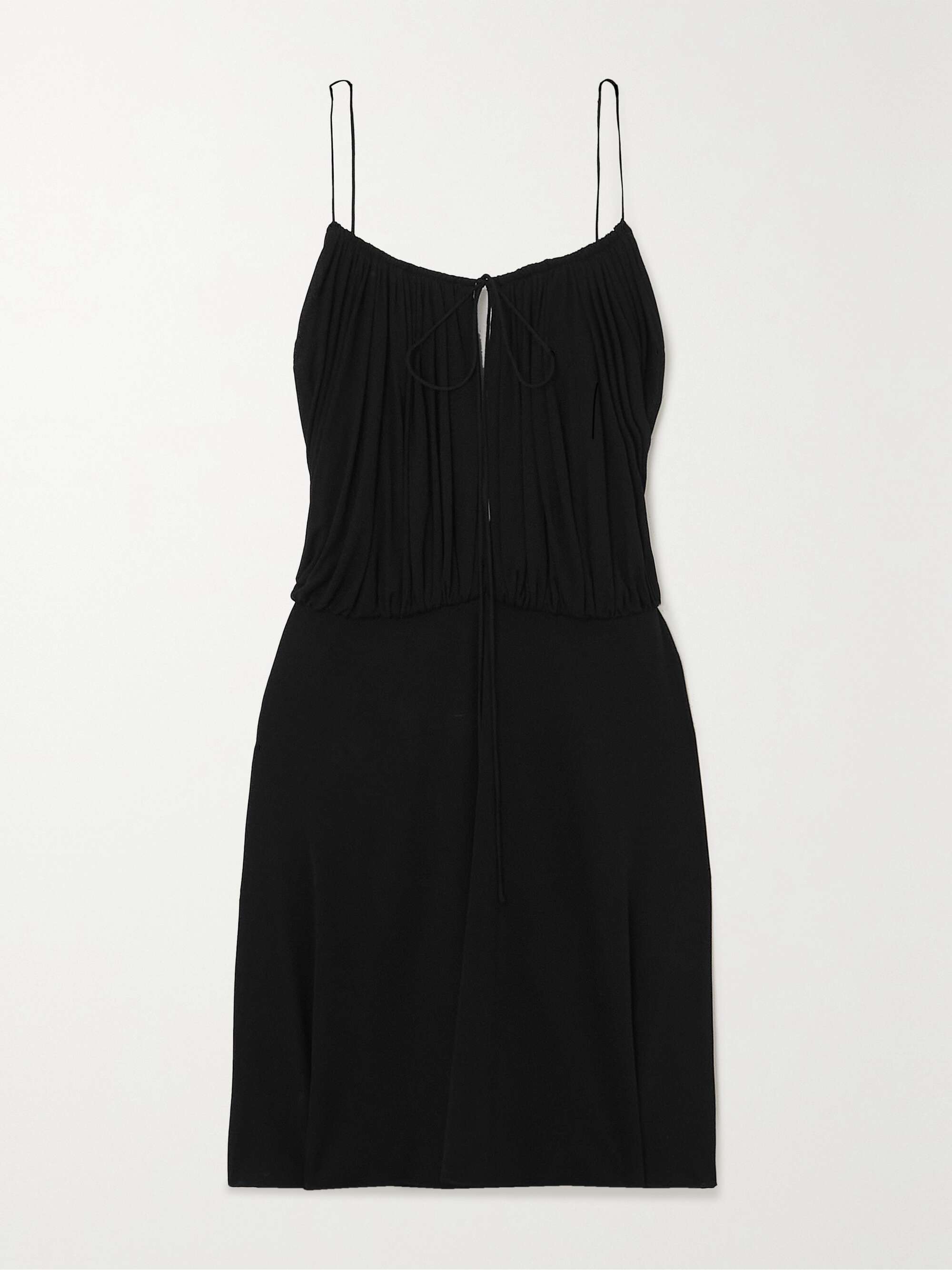 Gathered open-back jersey mini dress view