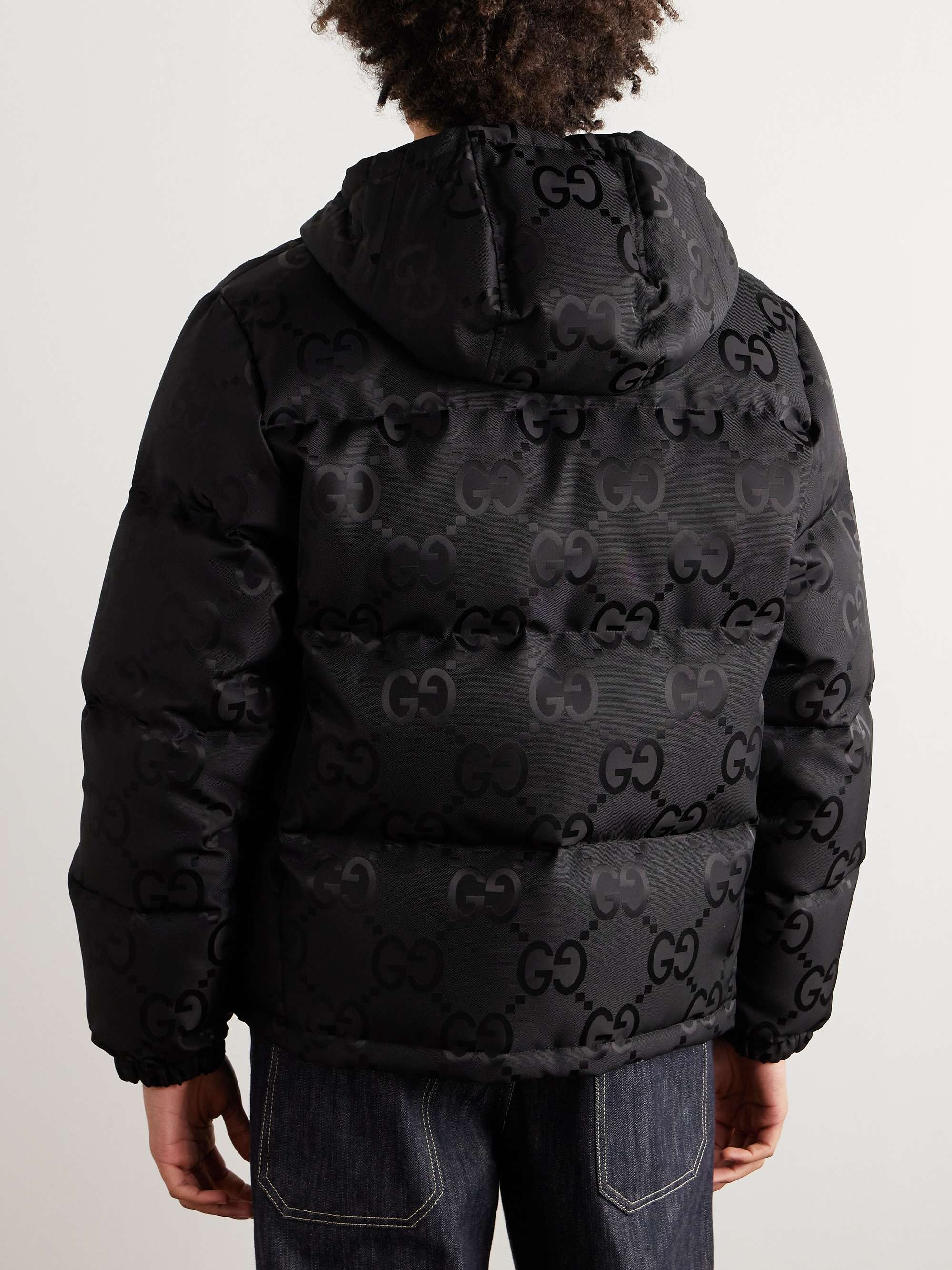 Quilted Logo-Jacquard Shell Hooded Down Jacket view