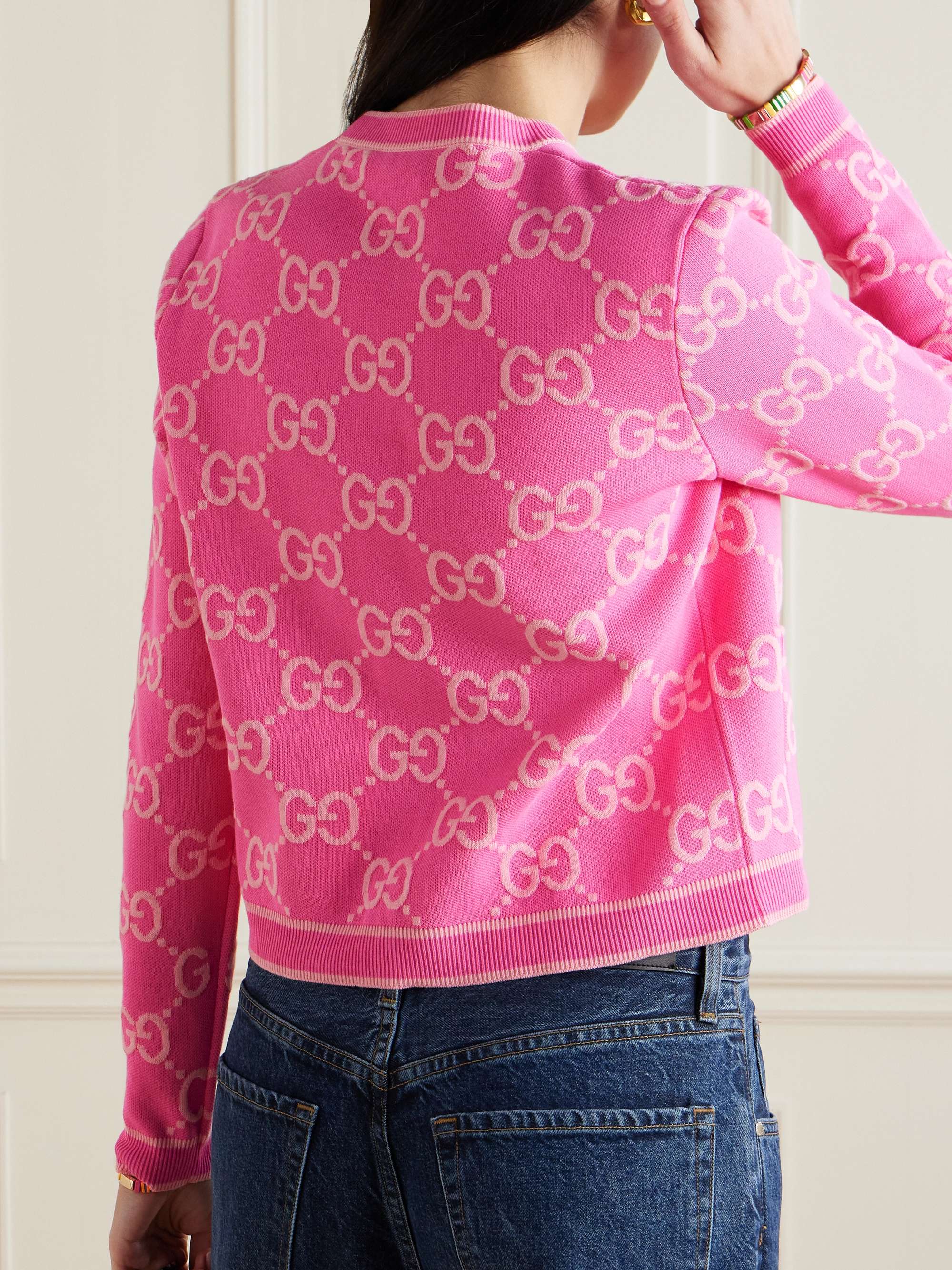 Jacquard-knit cotton cardigan view