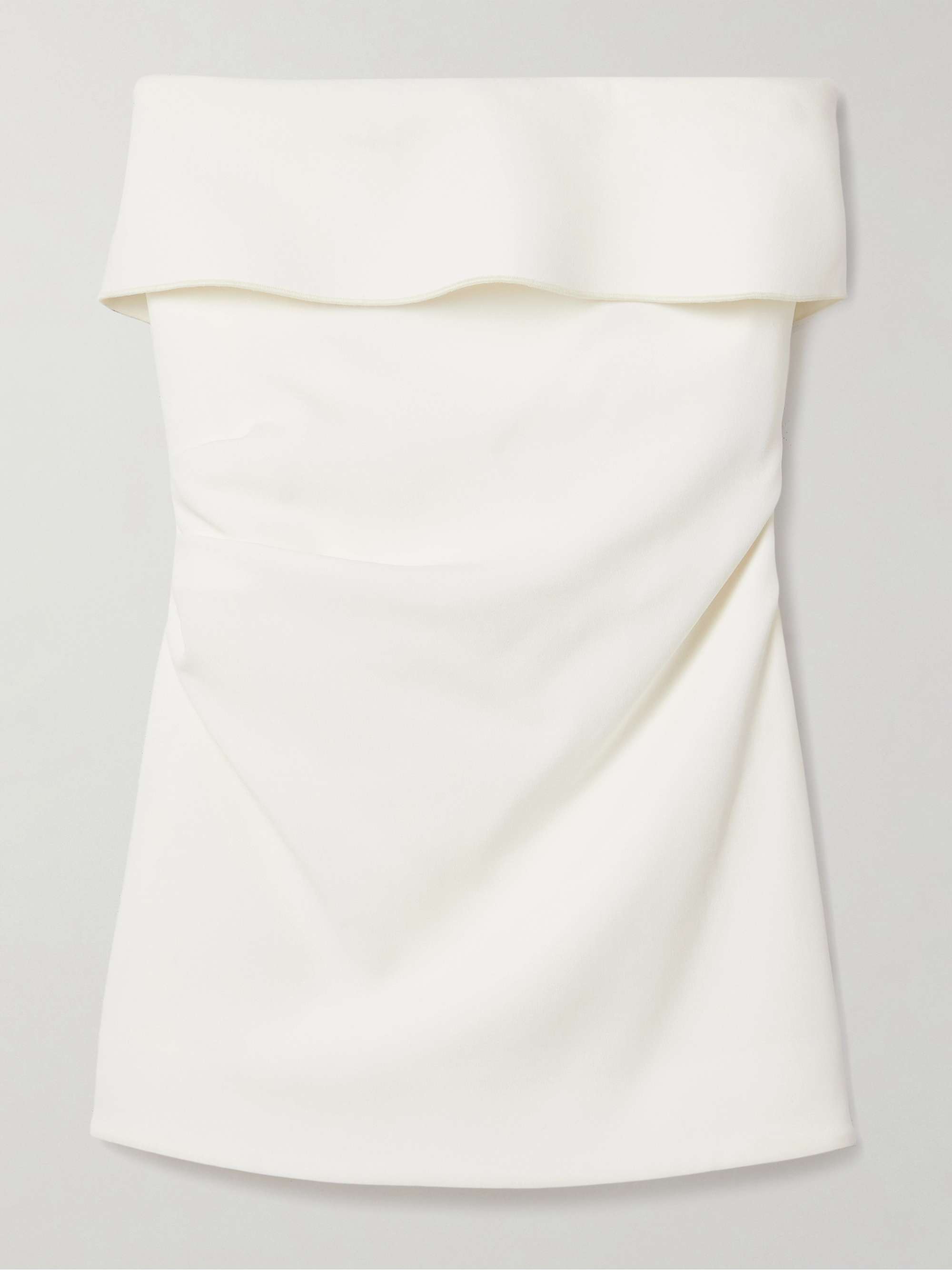Felicity strapless layered ruched crepe top view