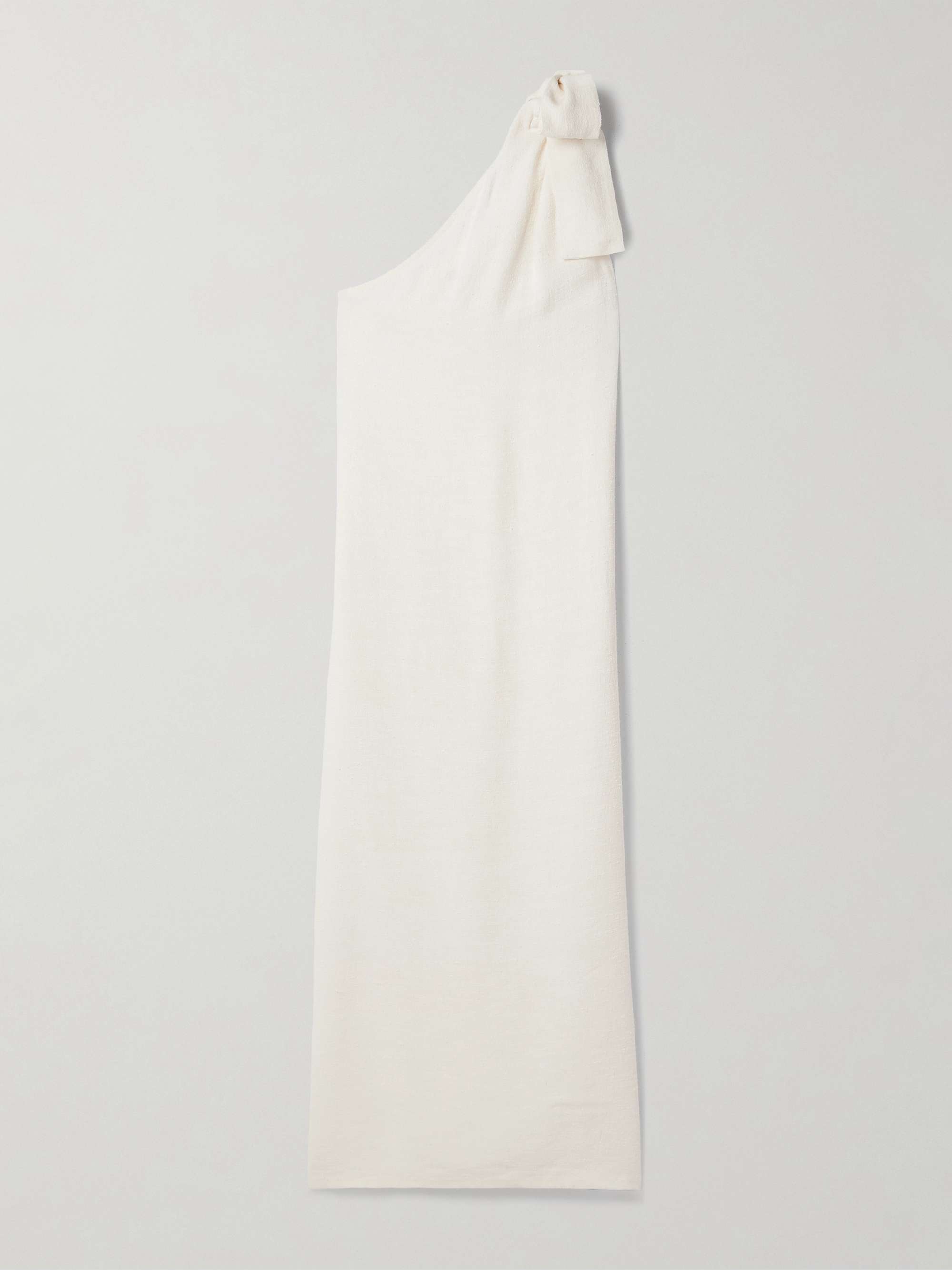 Bow-detailed one-shoulder woven maxi dress view