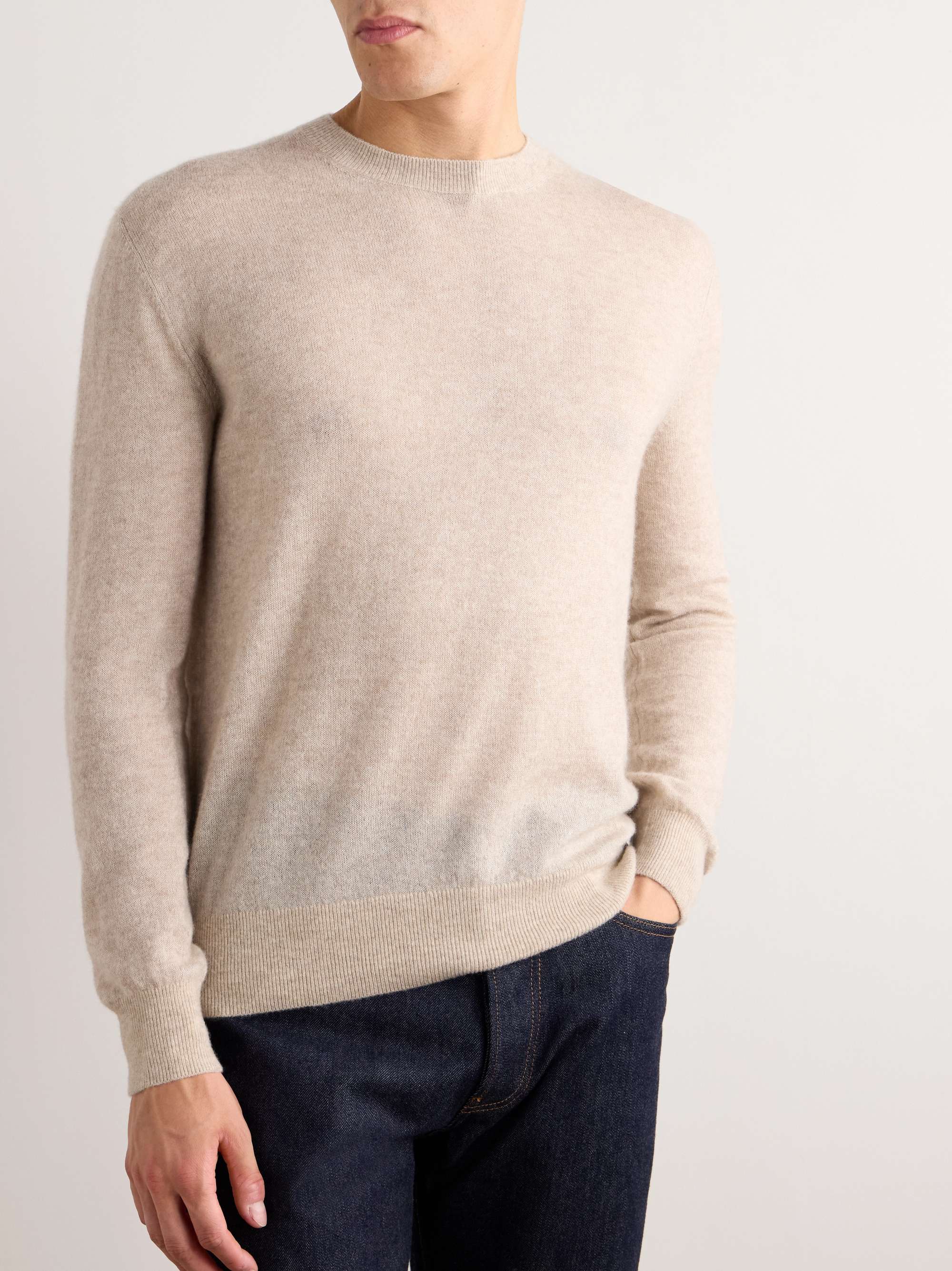 Brushed Cashmere and Silk-Blend Sweater view