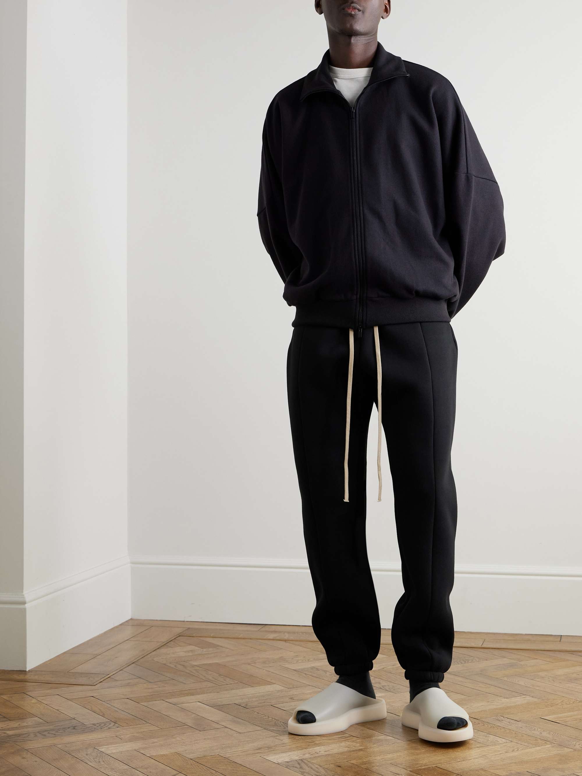 Logo-Appliquéd Cotton-Blend Jersey Sweatpants view