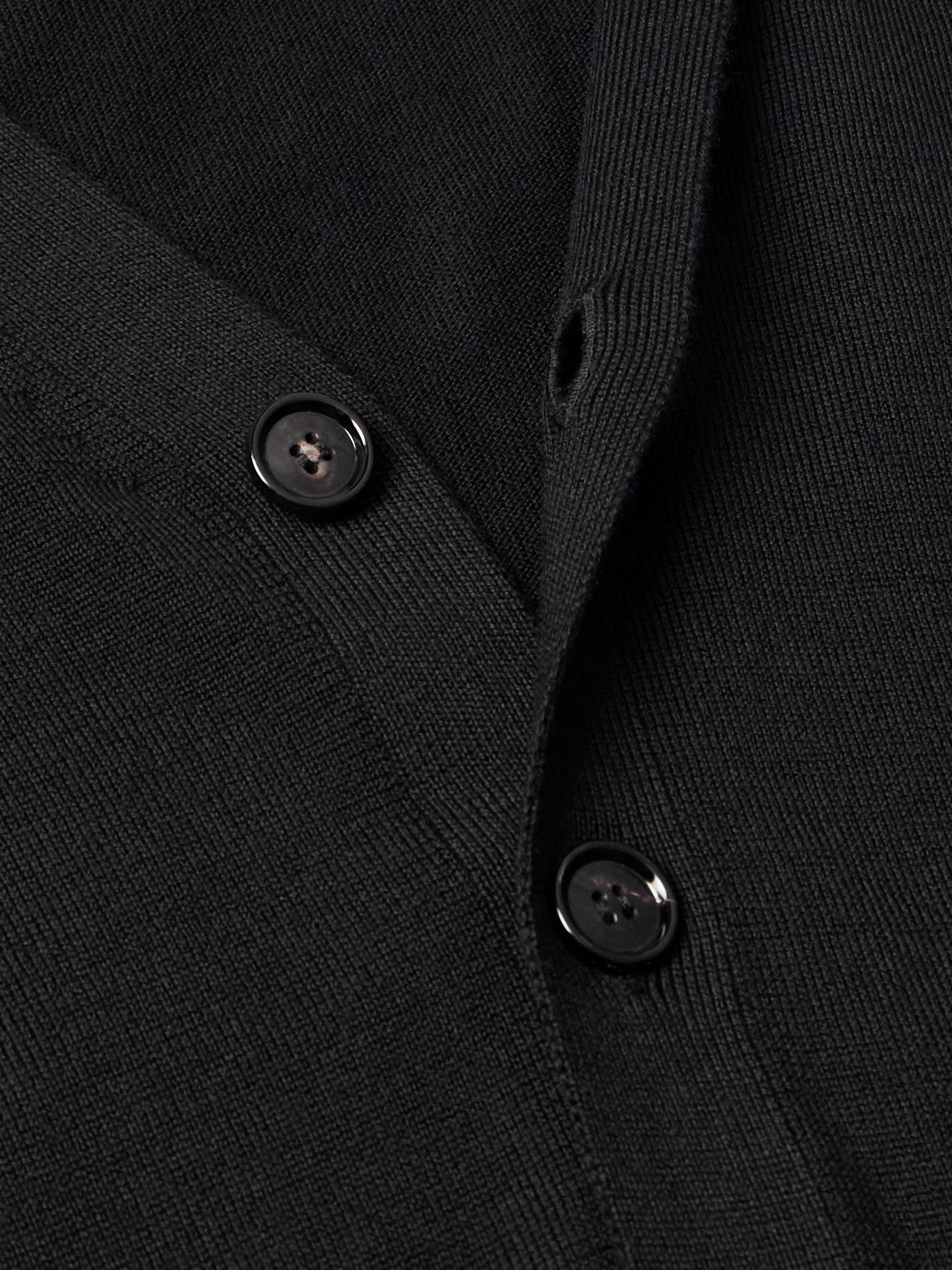 Slim-Fit Logo-Embroidered Merino Wool Cardigan view
