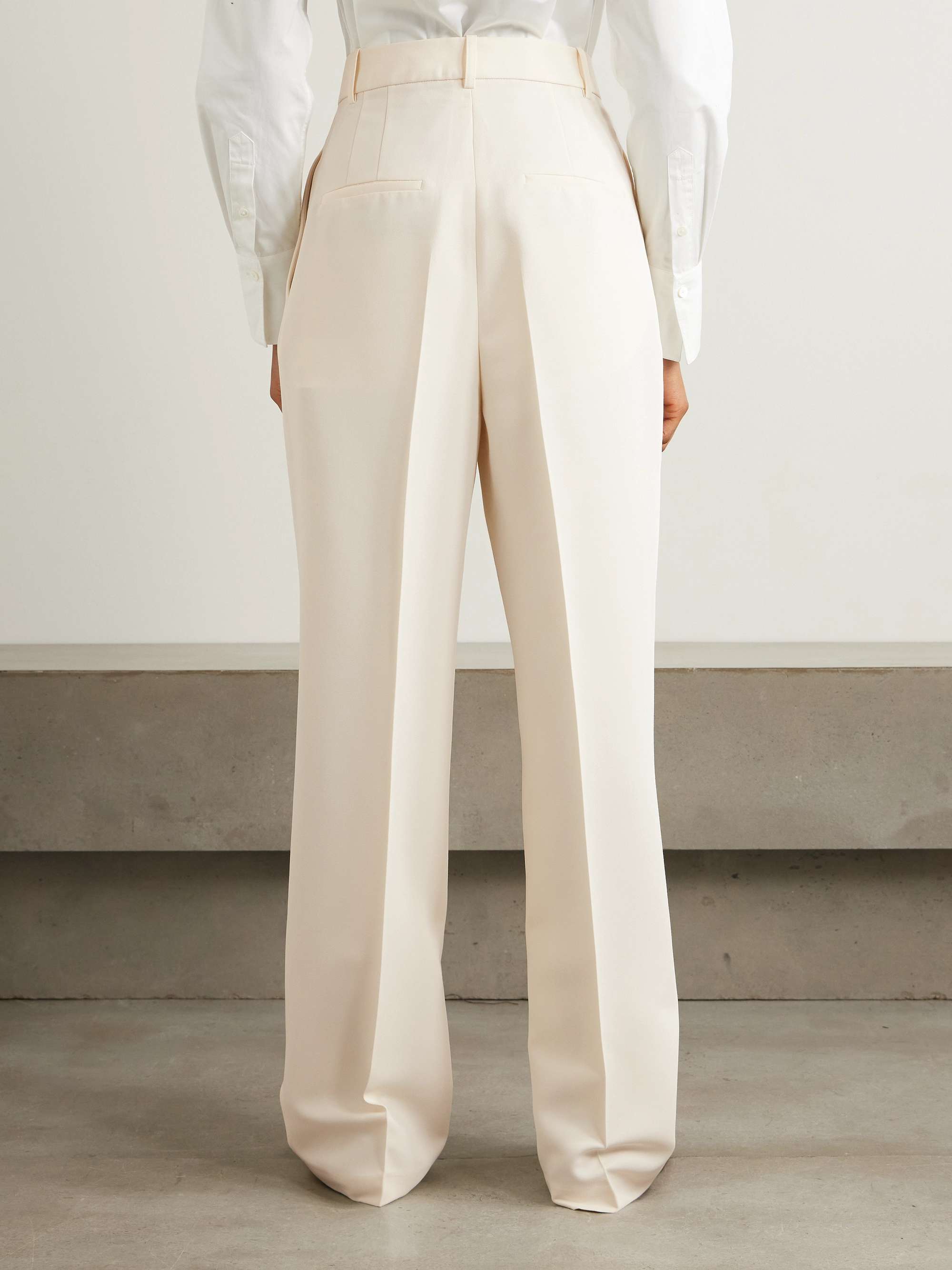 Pleated recycled-twill wide-leg pants view