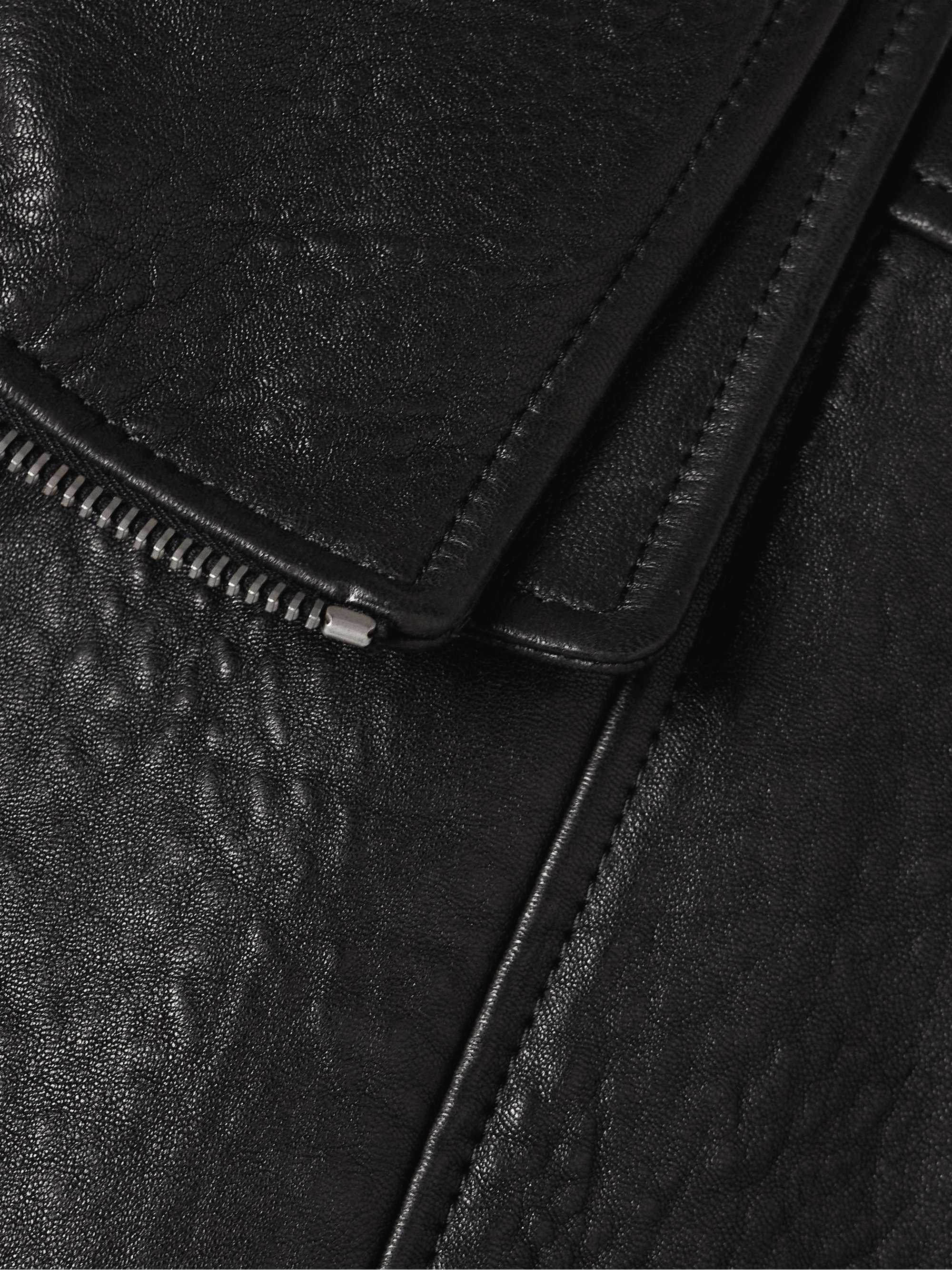 Oversized textured-leather jacket view