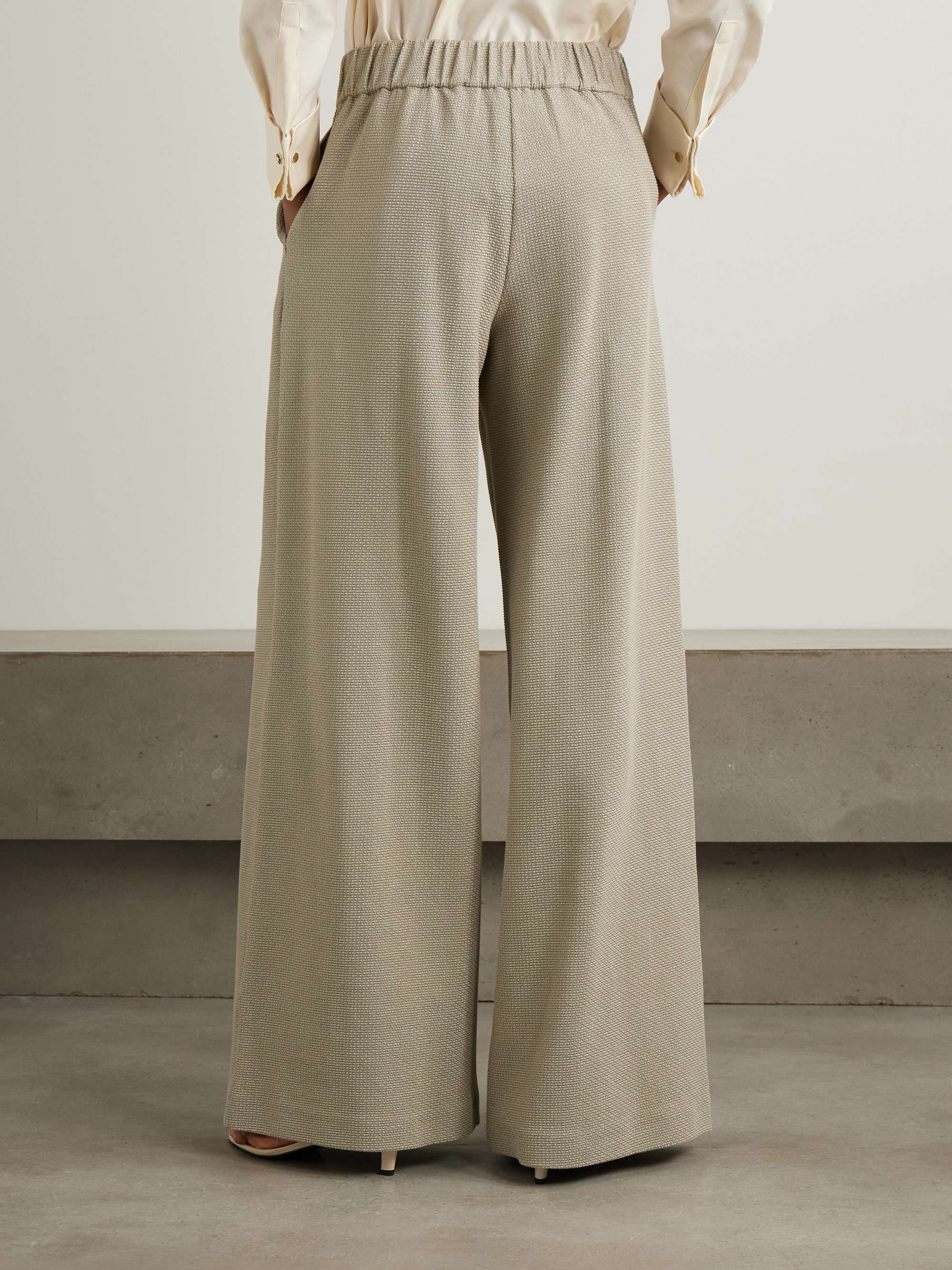 Aereo pleated metallic cotton-blend jacquard wide-leg pants view