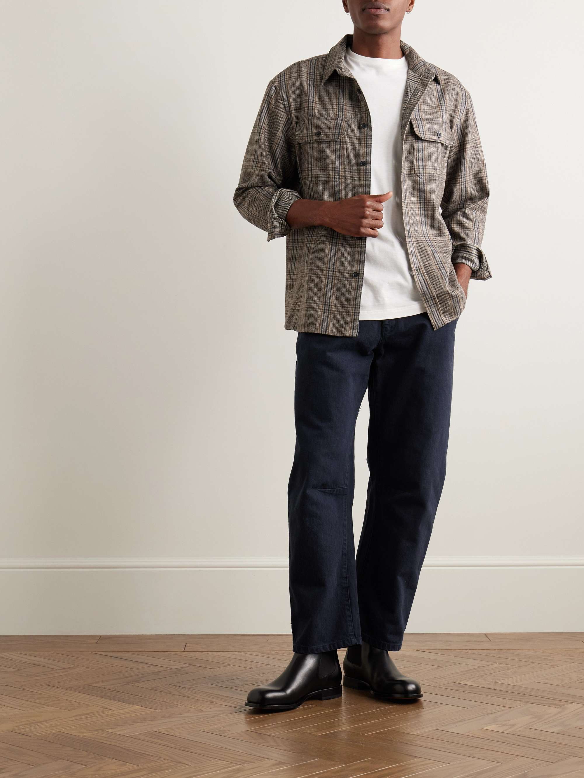 Evander Prince of Wales Checked Wool-Blend Overshirt view