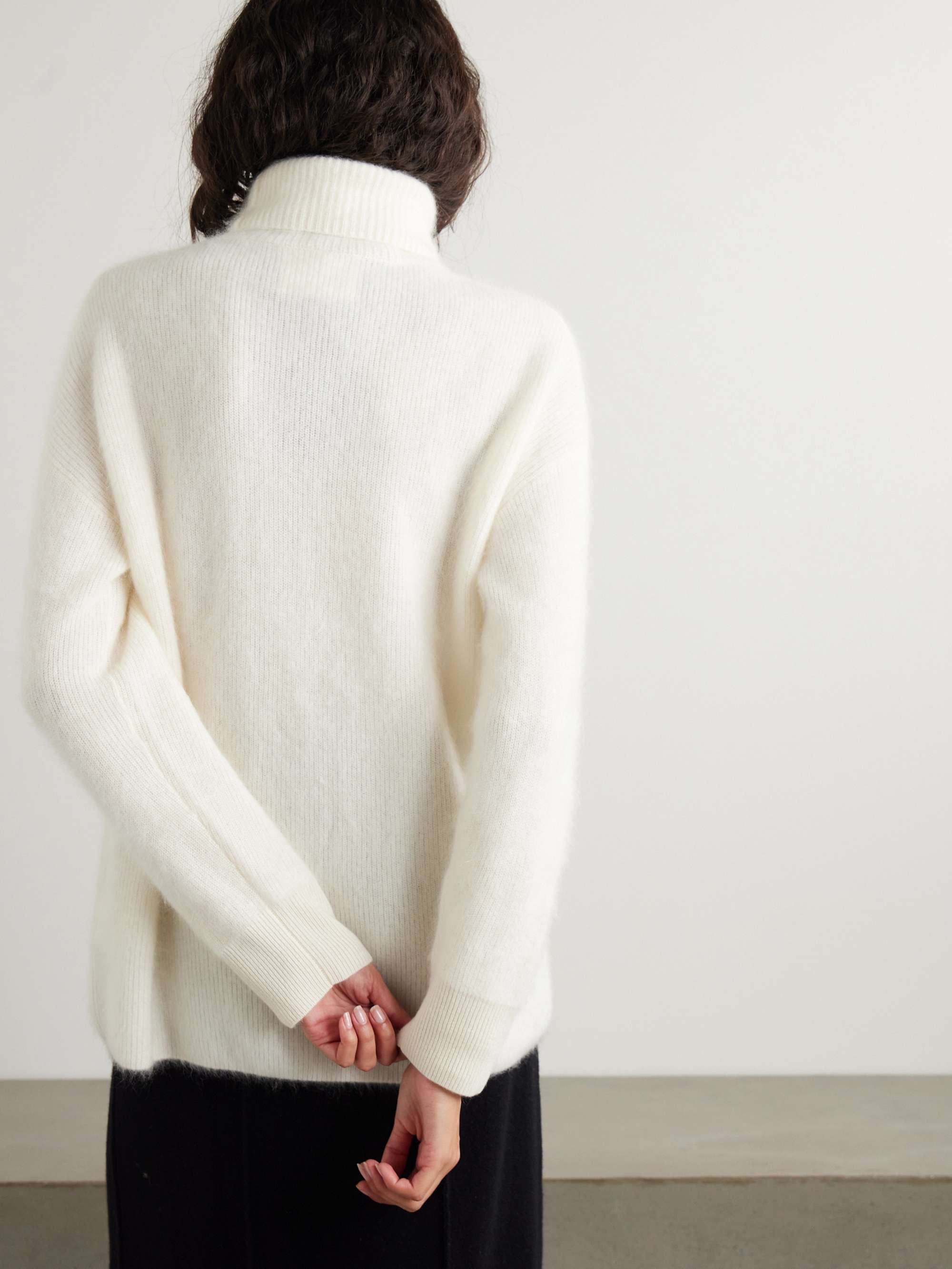 Teresa brushed organic cashmere turtleneck sweater view
