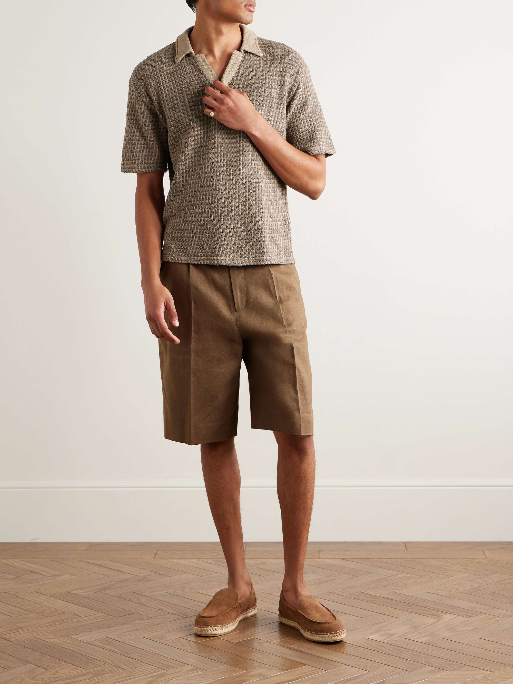 Pele Jacquard-Knit Cotton Polo Shirt view