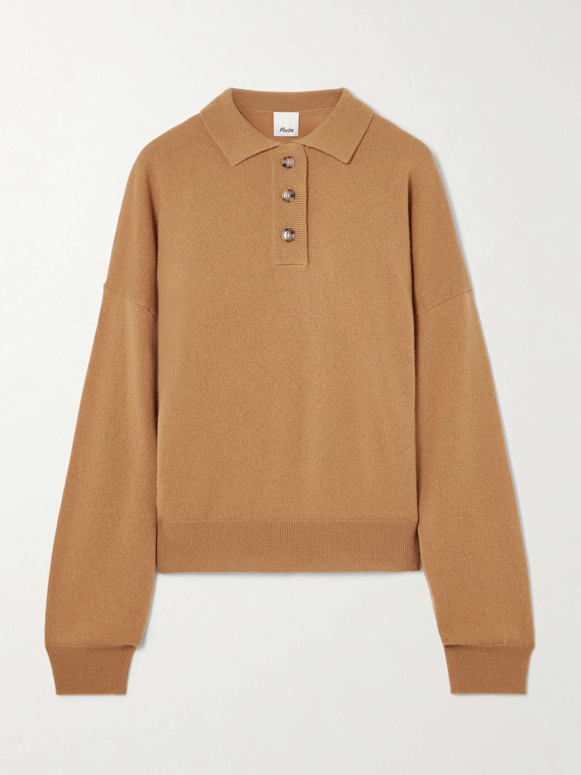 Wool and cashmere-blend polo sweater view