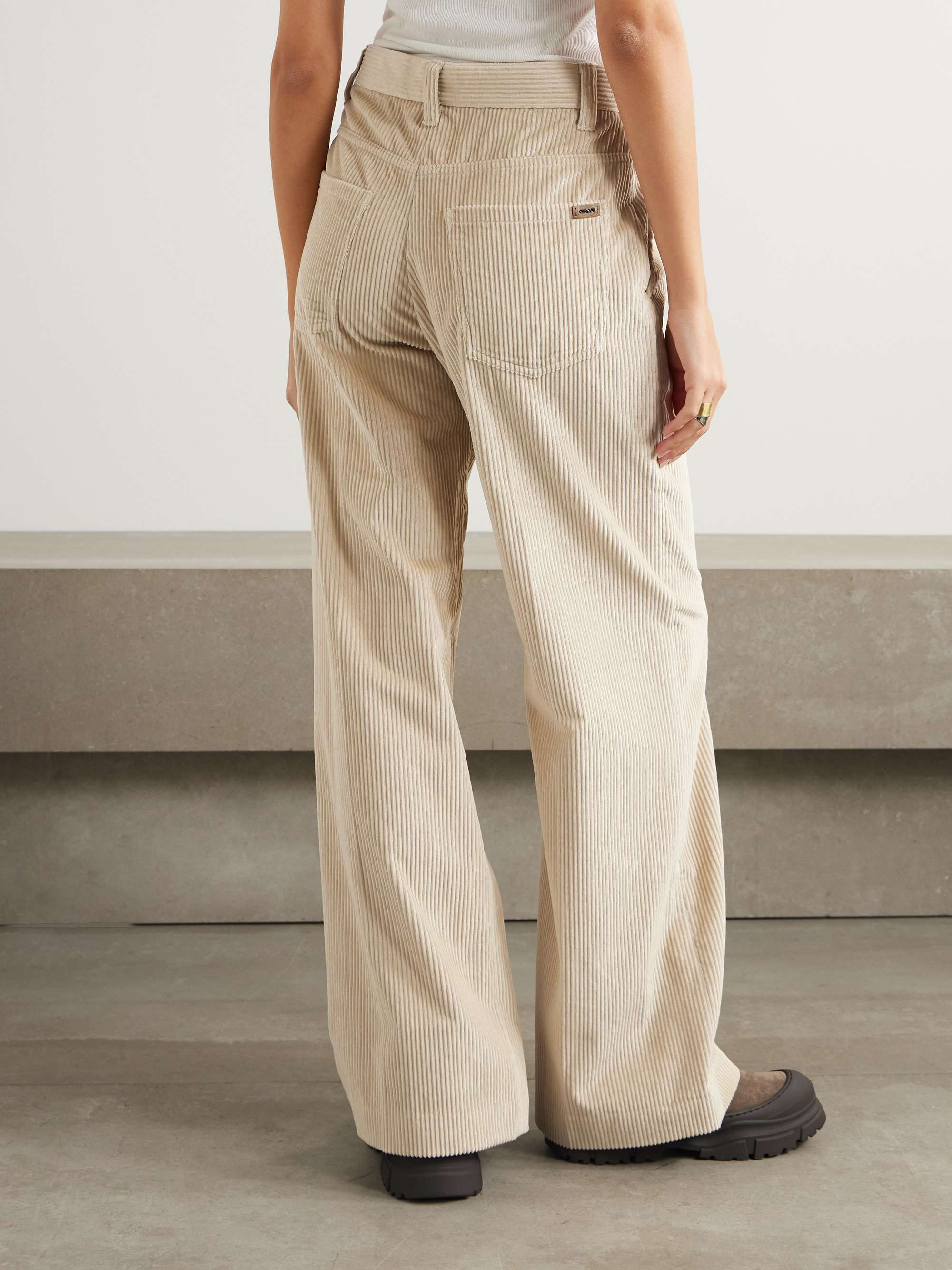 Cotton-corduroy wide-leg pants view