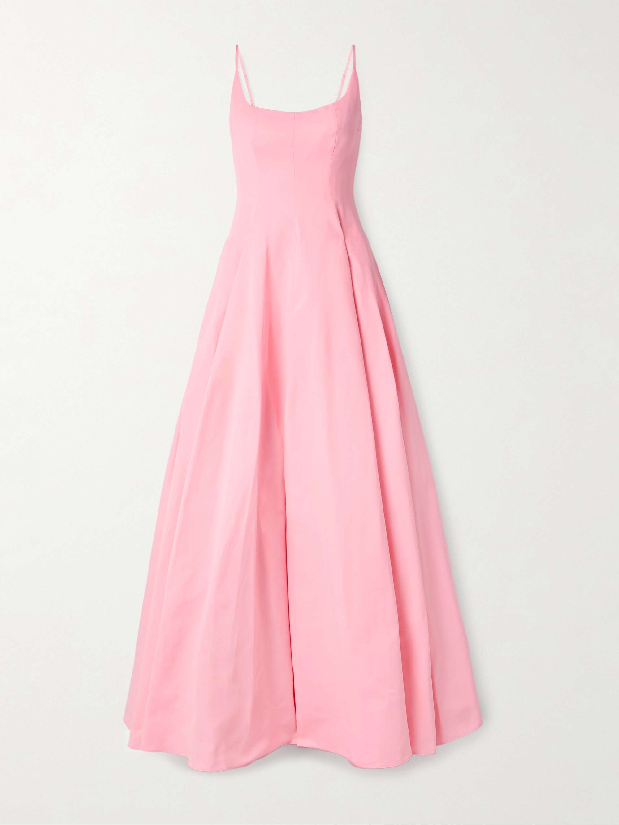 Joy pleated cotton-blend faille maxi dress view