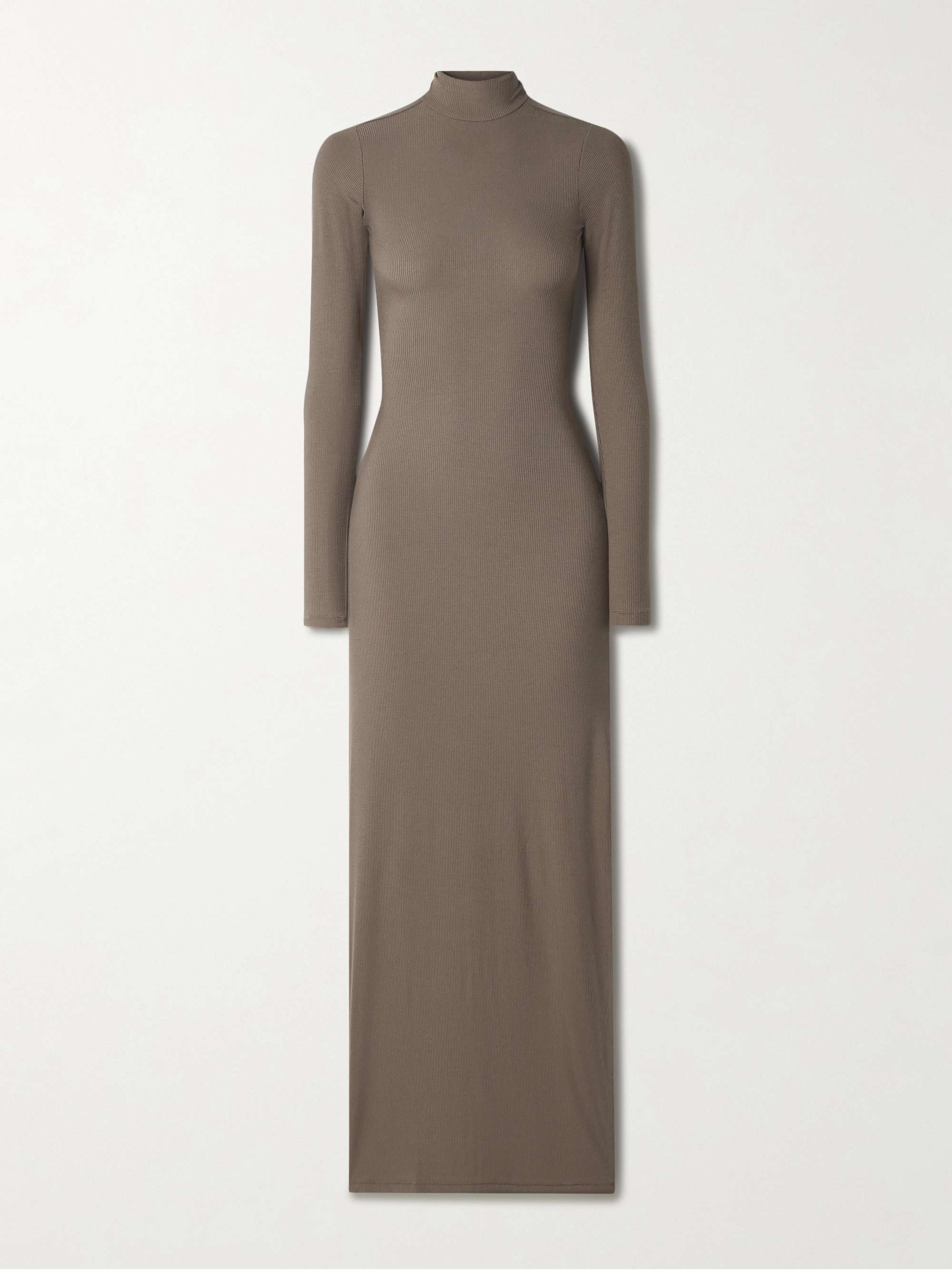 Soft Lounge Ribbed Mock Neck Long stretch-modal dress view