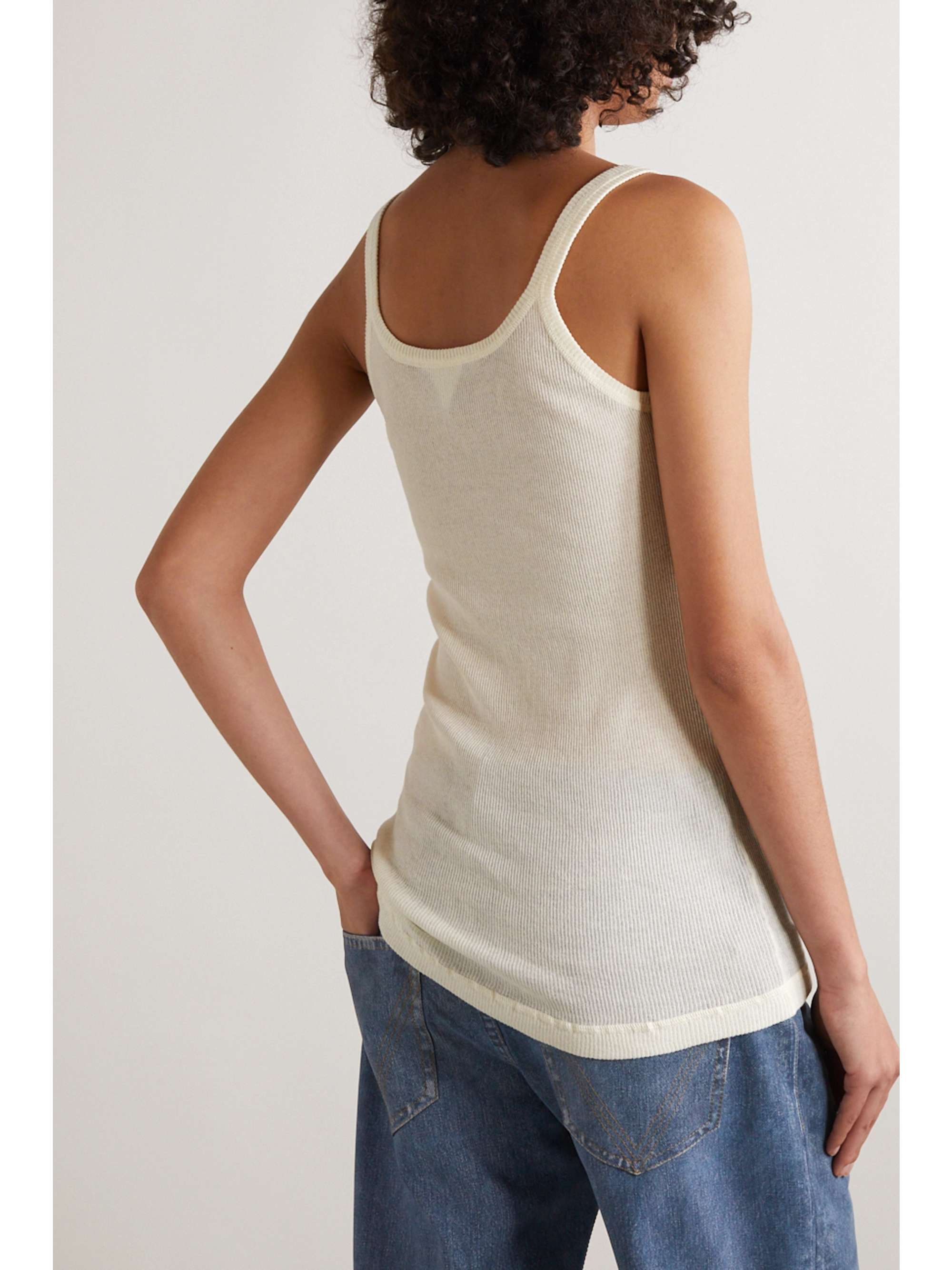 Ribbed cotton-blend tank view