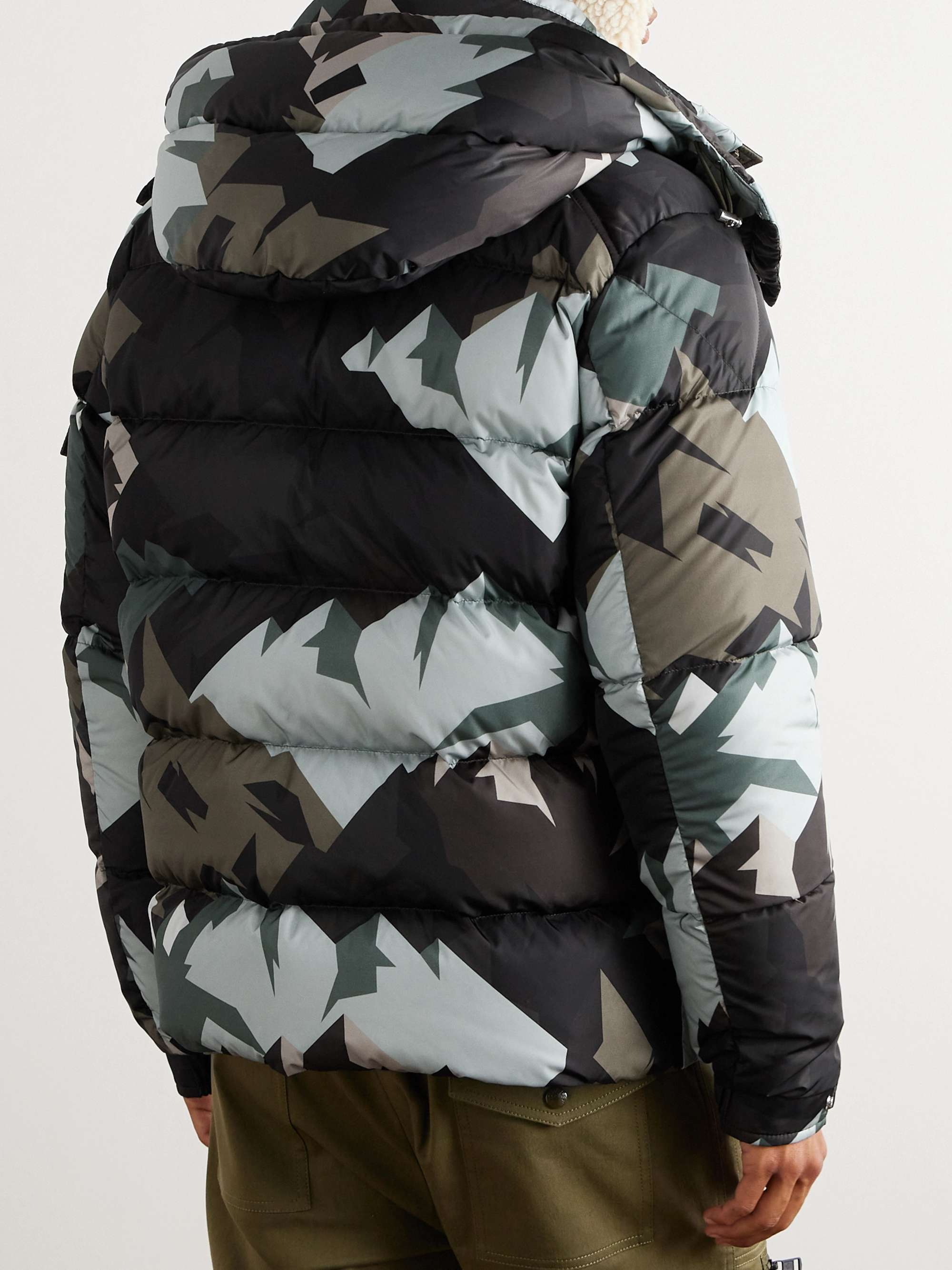 Mosa Quilted Printed Shell Hooded Down Jacket view