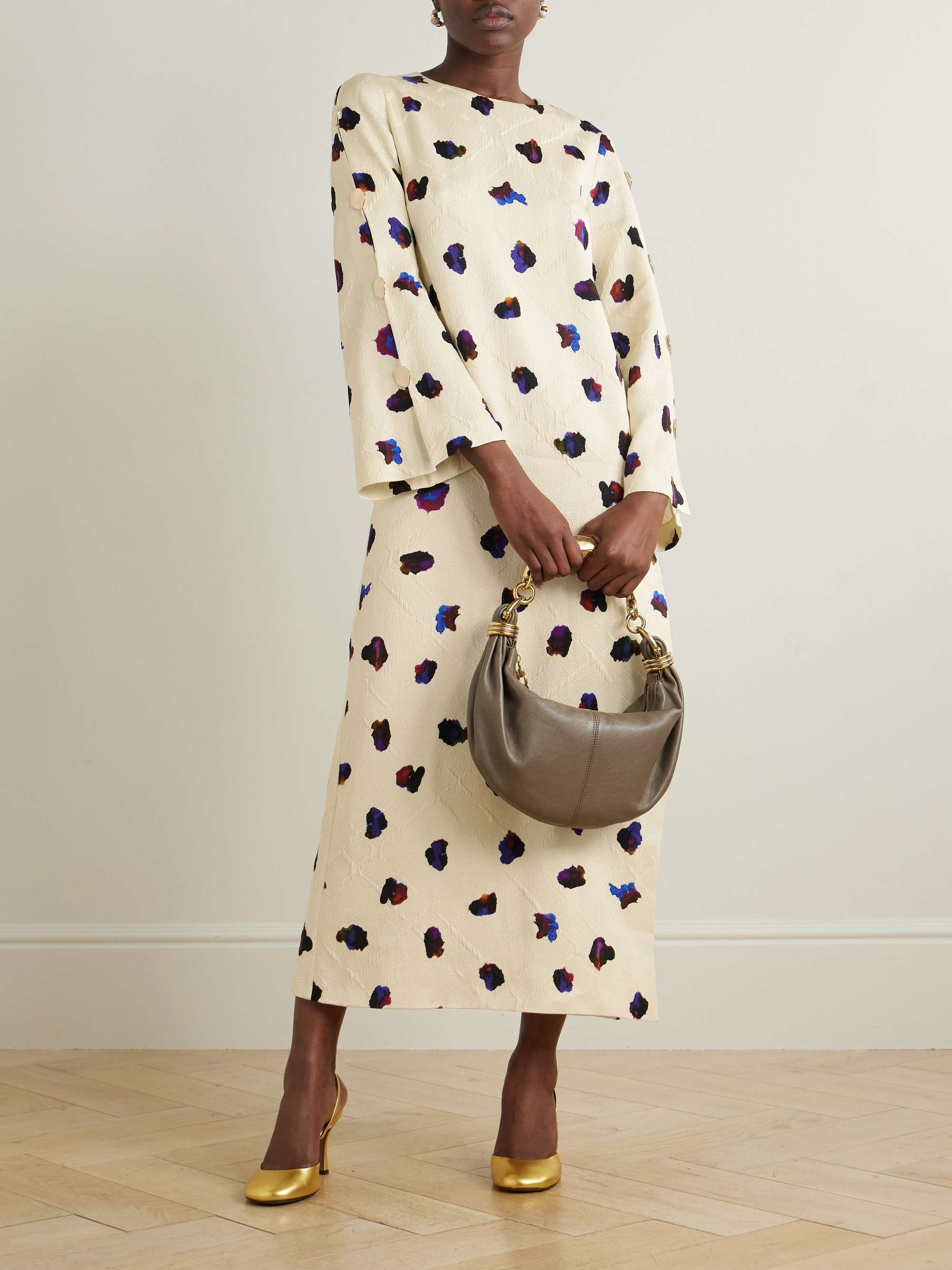 Brunetta embellished floral-print cotton-blend brocade maxi dress view