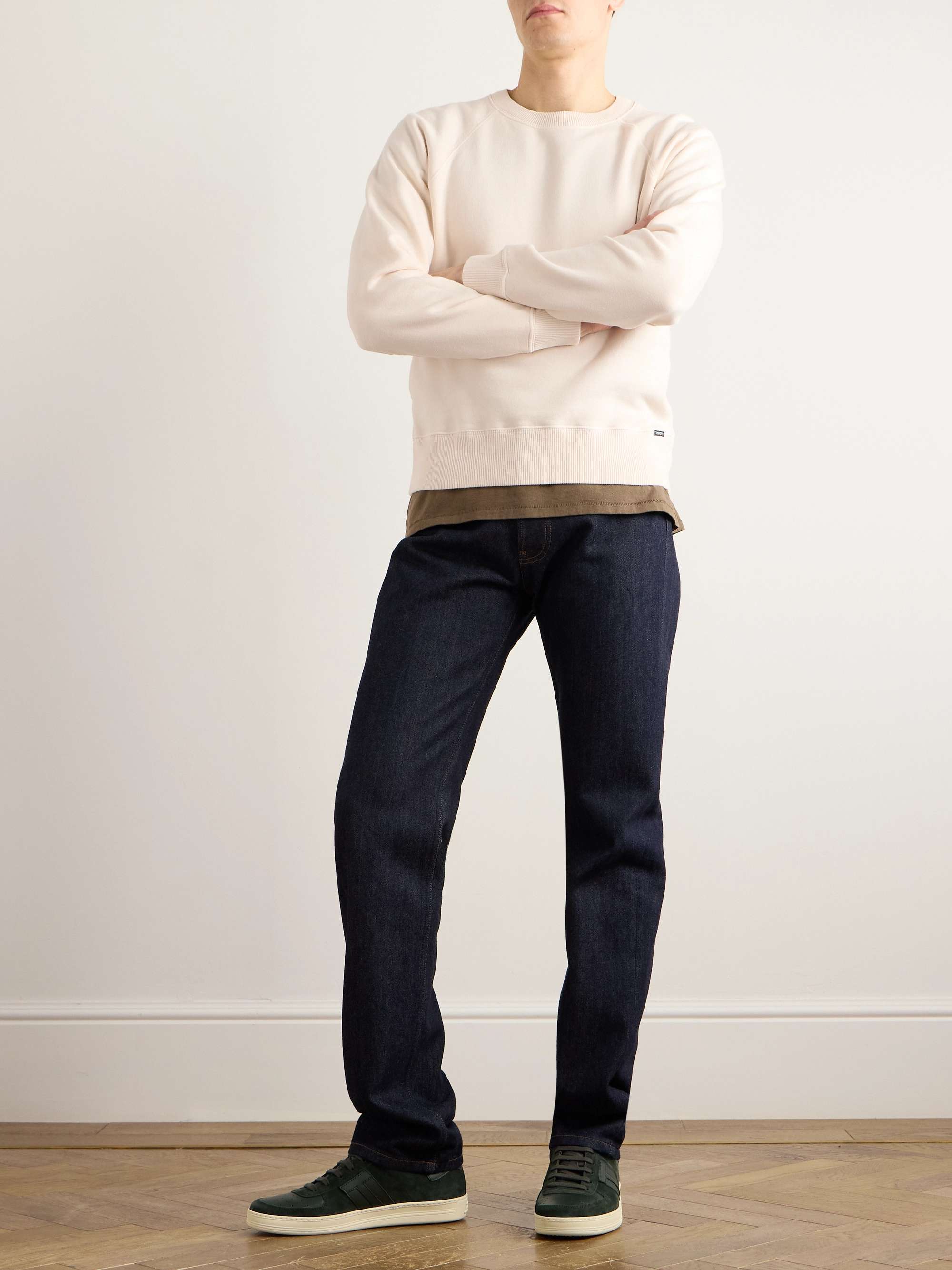 Slim-Fit Garment-Dyed Cotton-Jersey Sweatshirt view