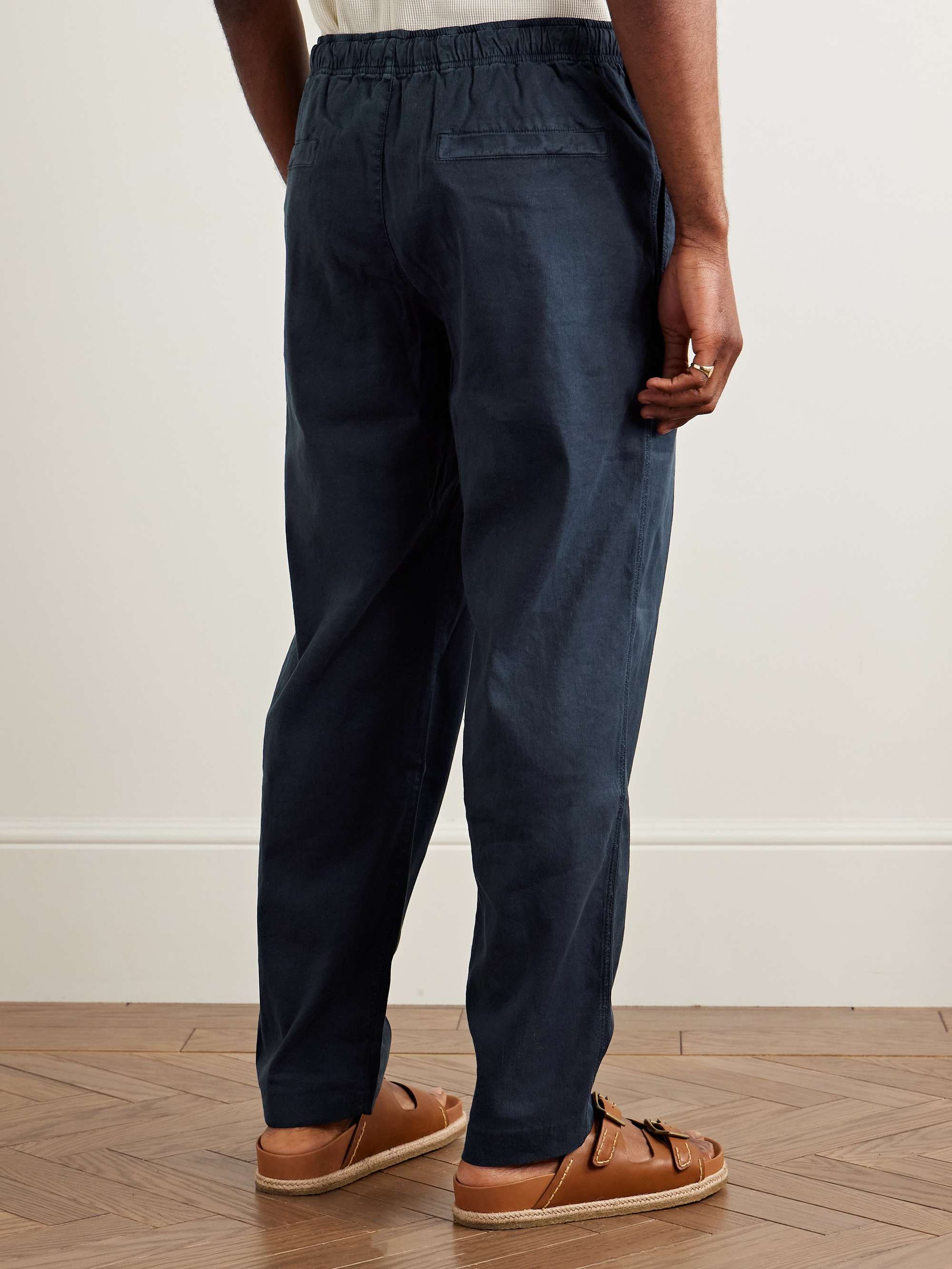 Alex Slim-Fit Stretch Linen and Lyocell-Blend Drawstring Trousers view