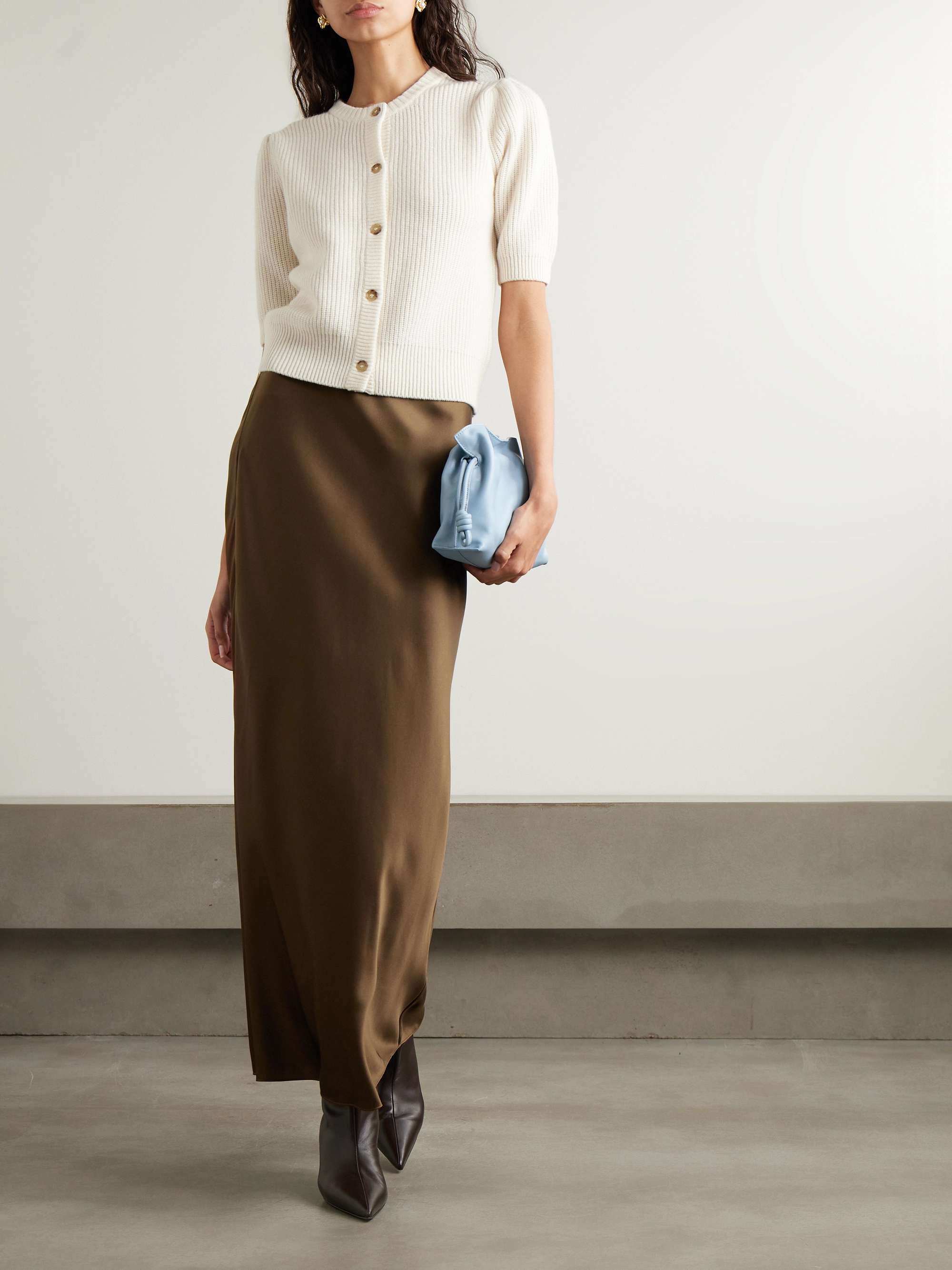 Silk-satin maxi skirt view