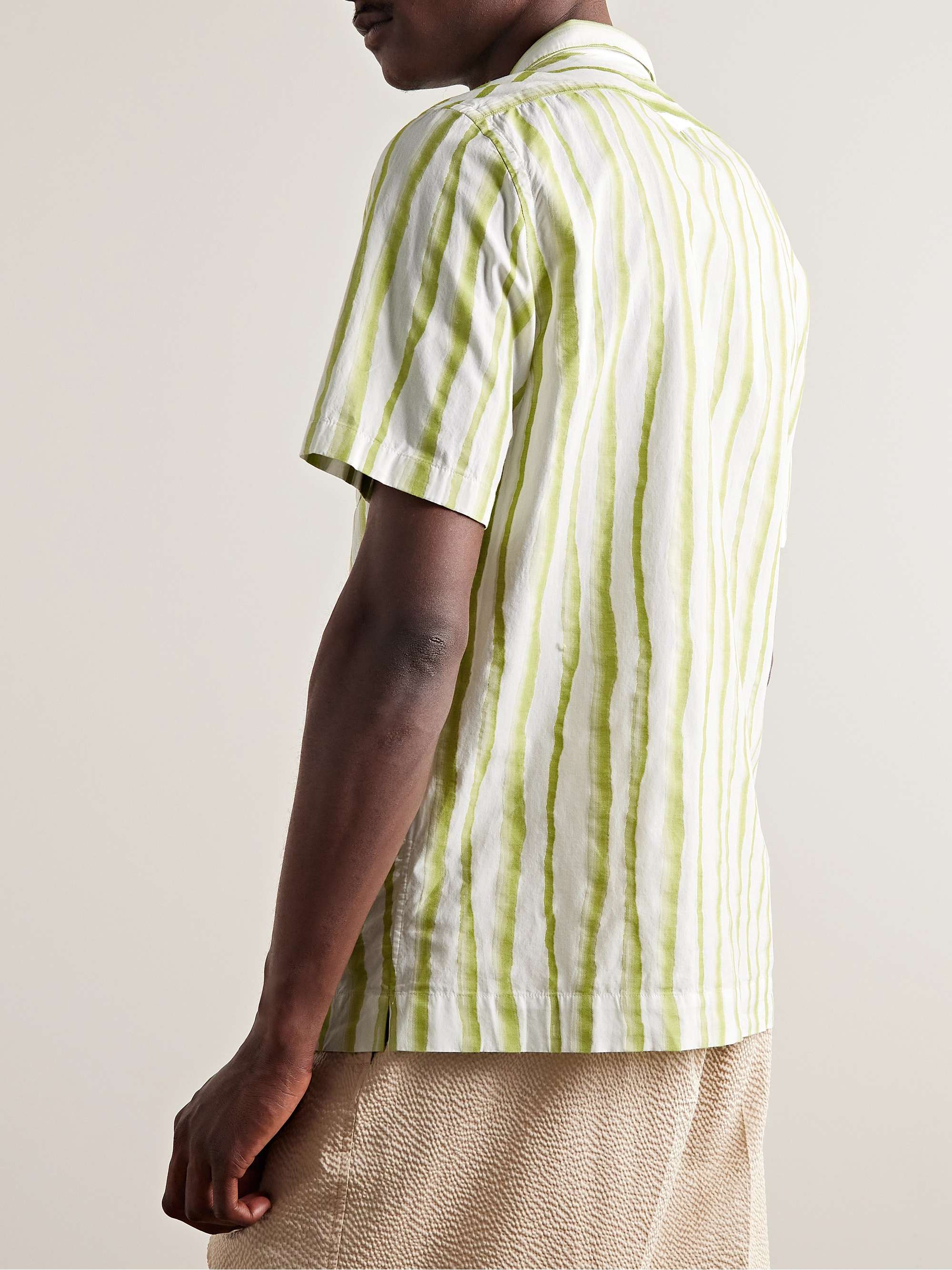 Venice Camp-Collar Striped Cotton-Jacquard Shirt view