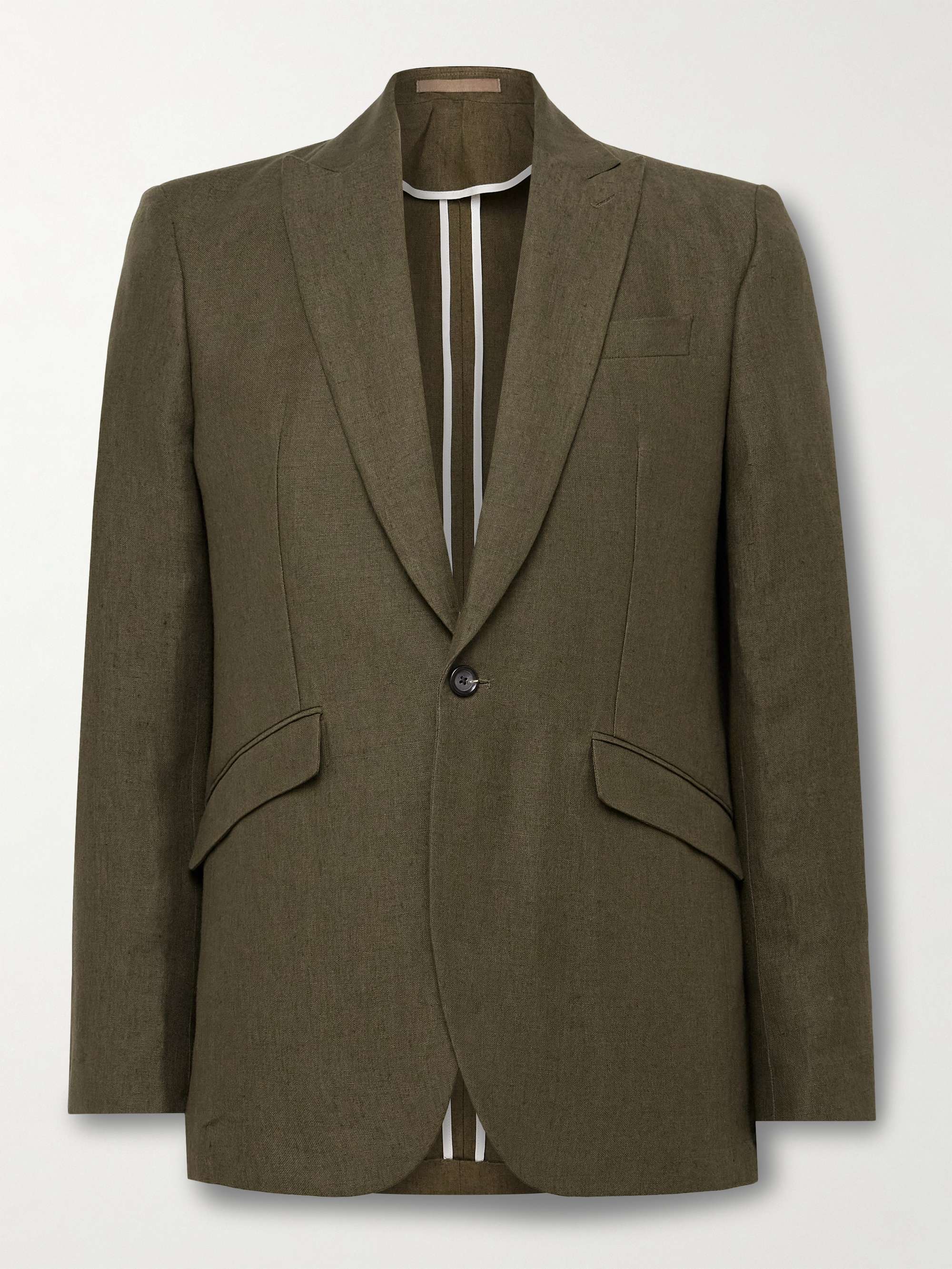 Slim-Fit Linen Suit Jacket view