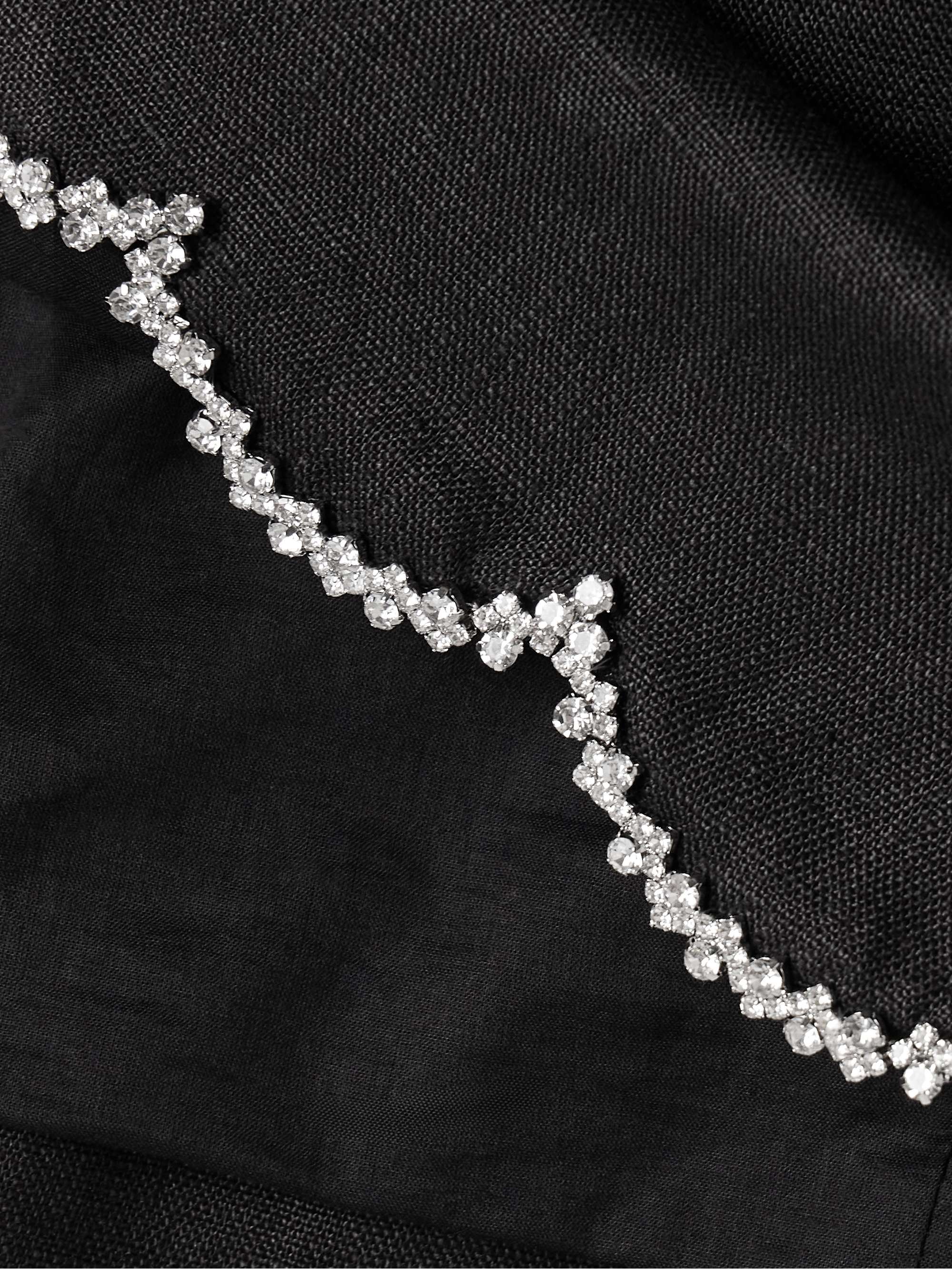 Crush cropped crystal-embellished linen top view