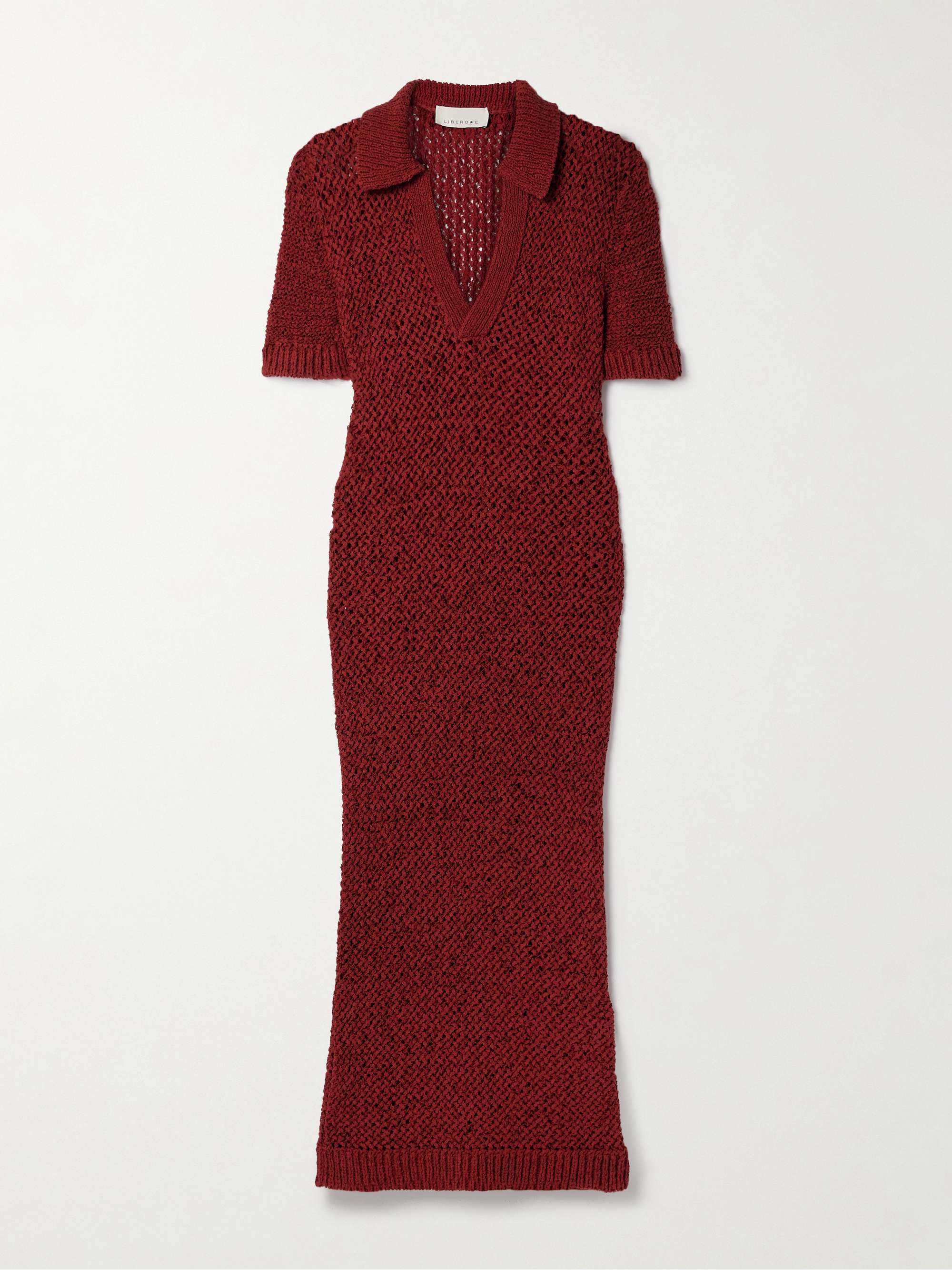 Open-knit organic cotton-blend maxi dress view